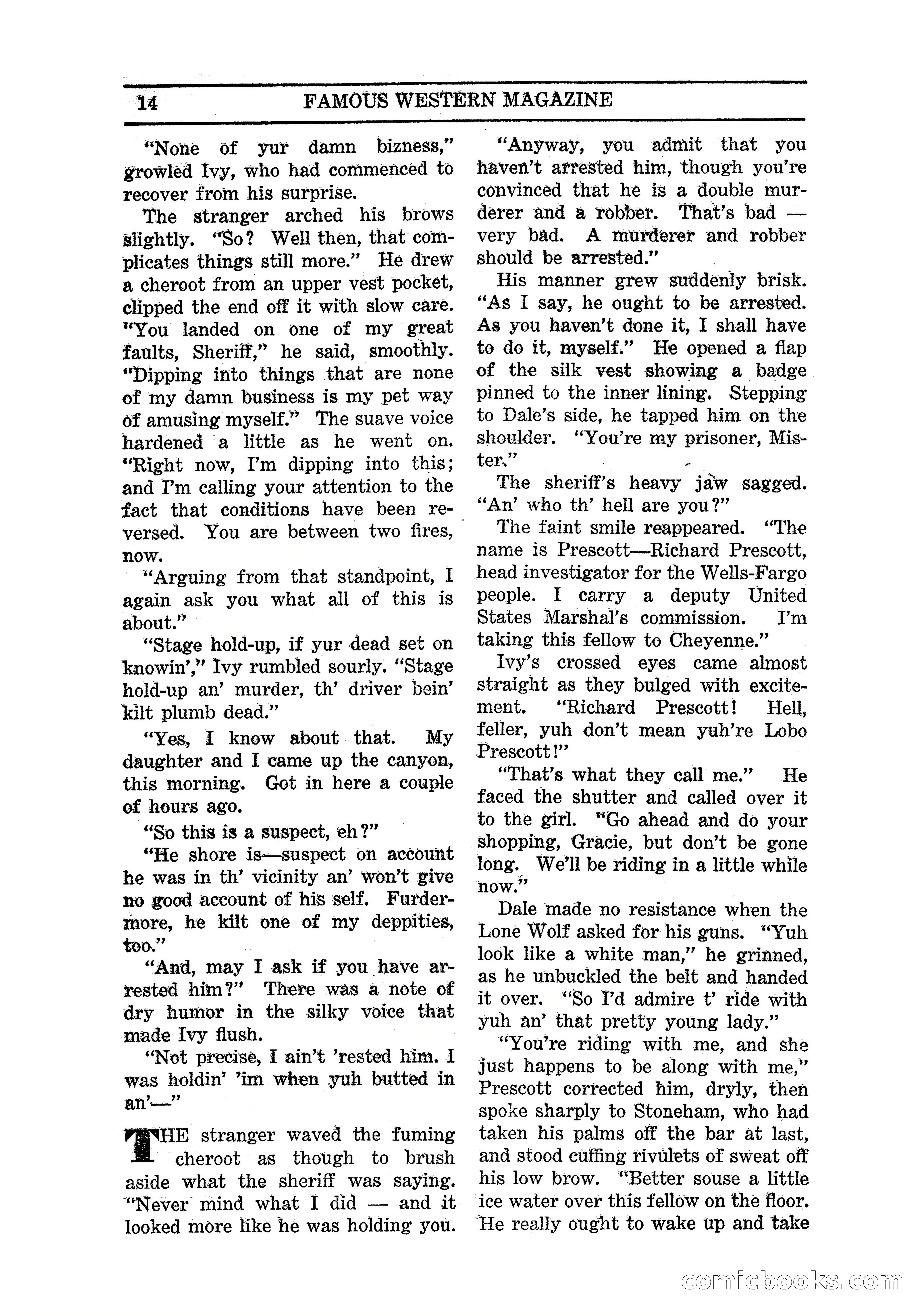 Famous Western, March 1938 — page 16 of 116
