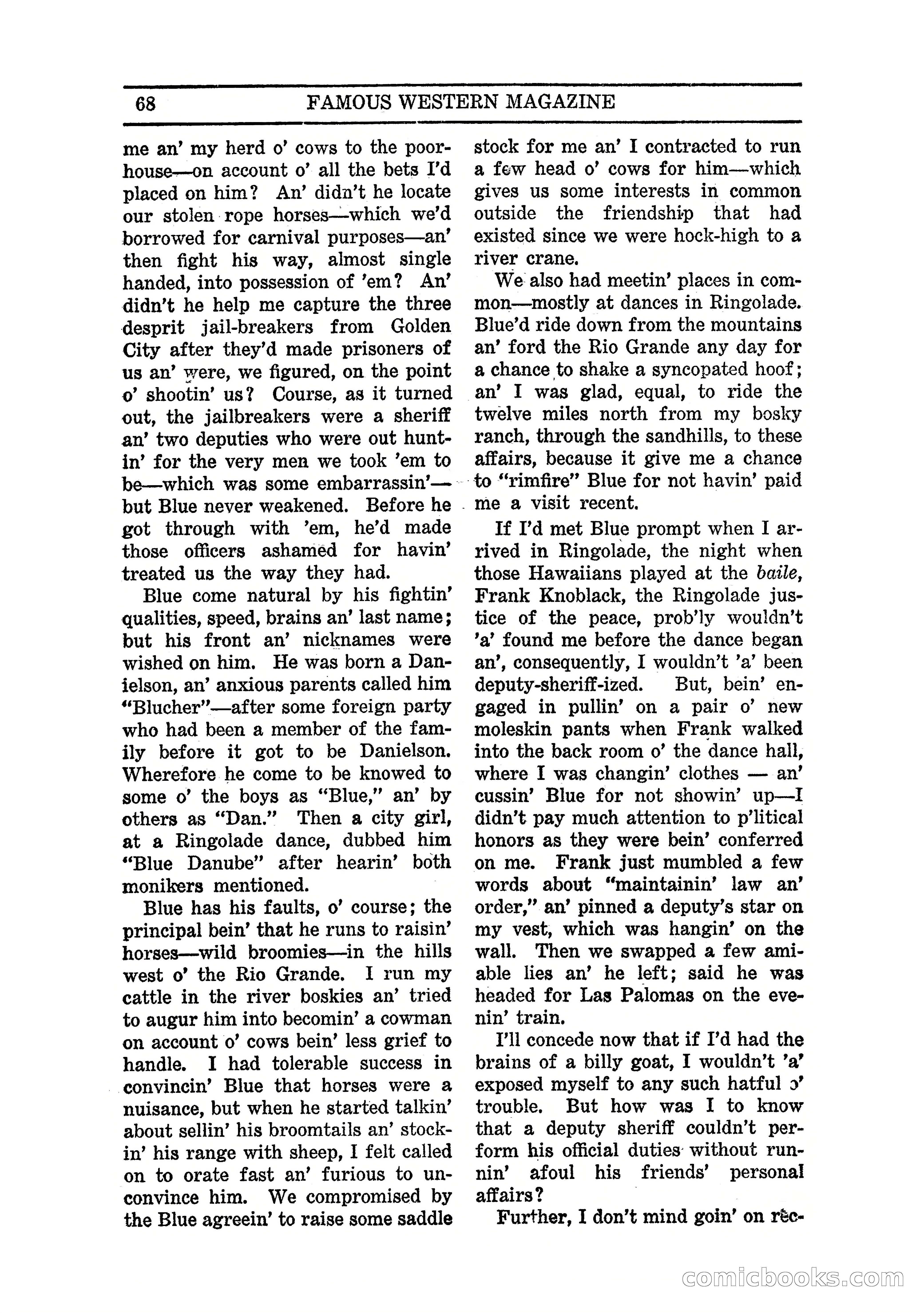 Famous Western, March 1938 — page 70 of 116