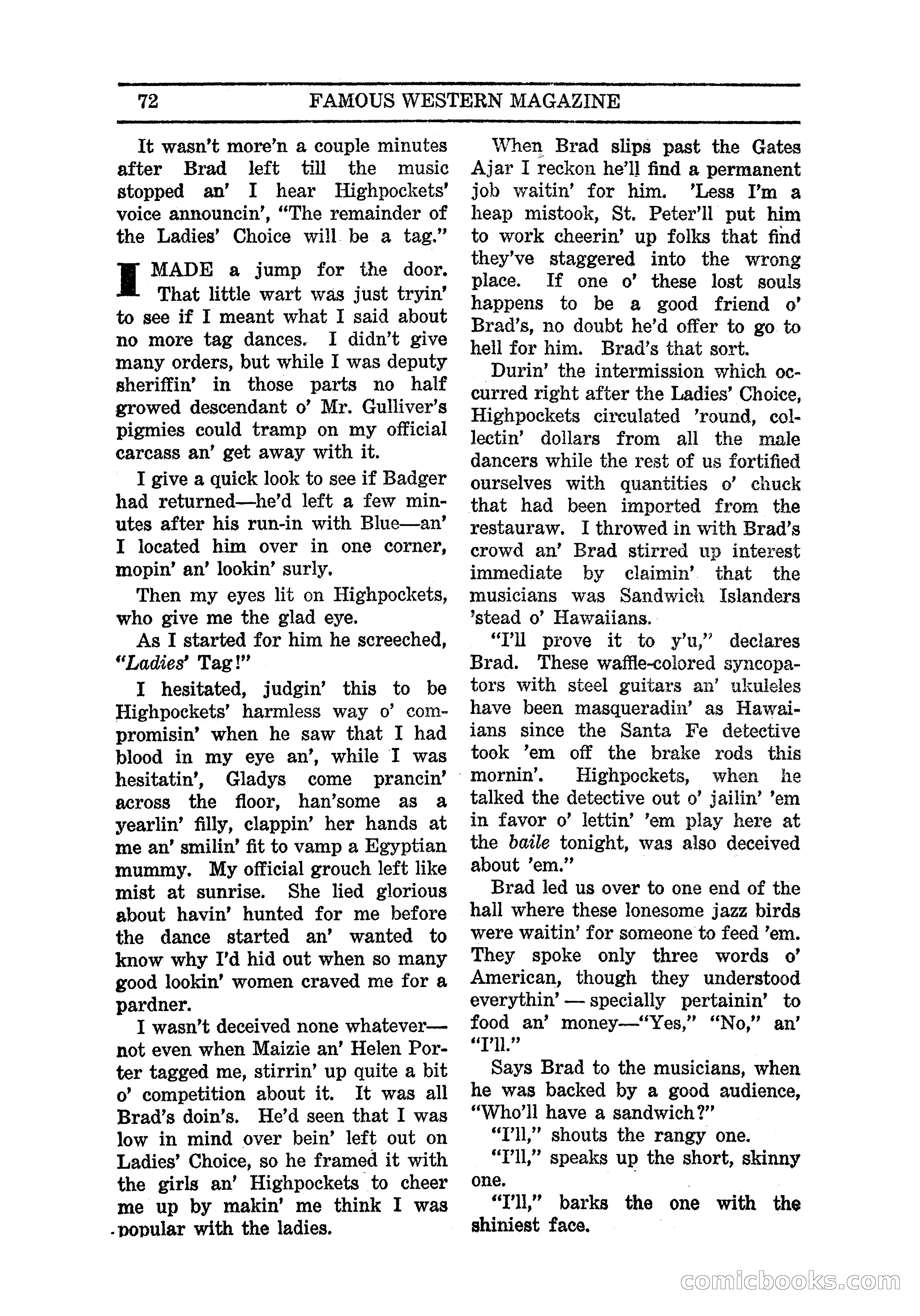 Famous Western, March 1938 — page 74 of 116