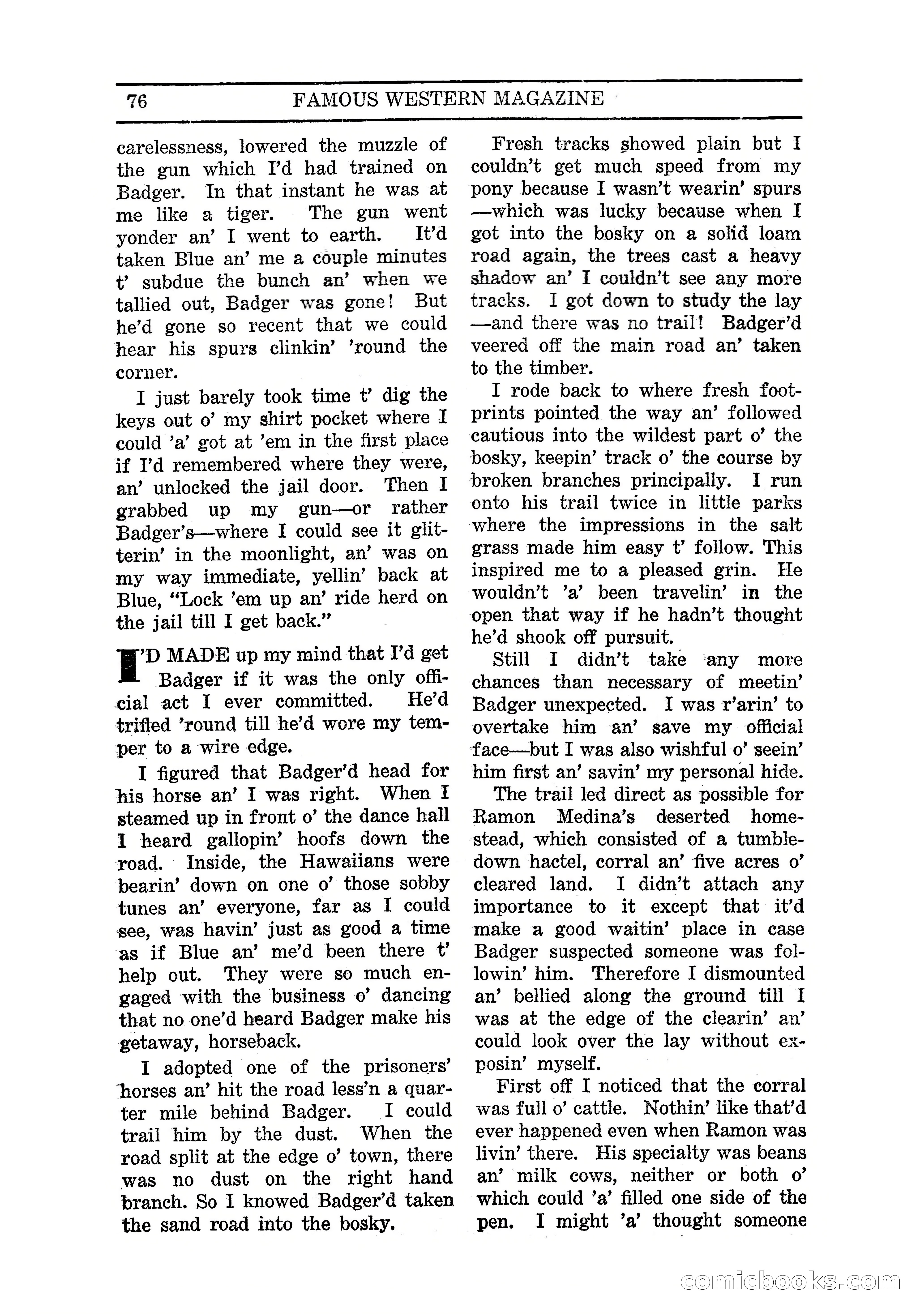 Famous Western, March 1938 — page 78 of 116