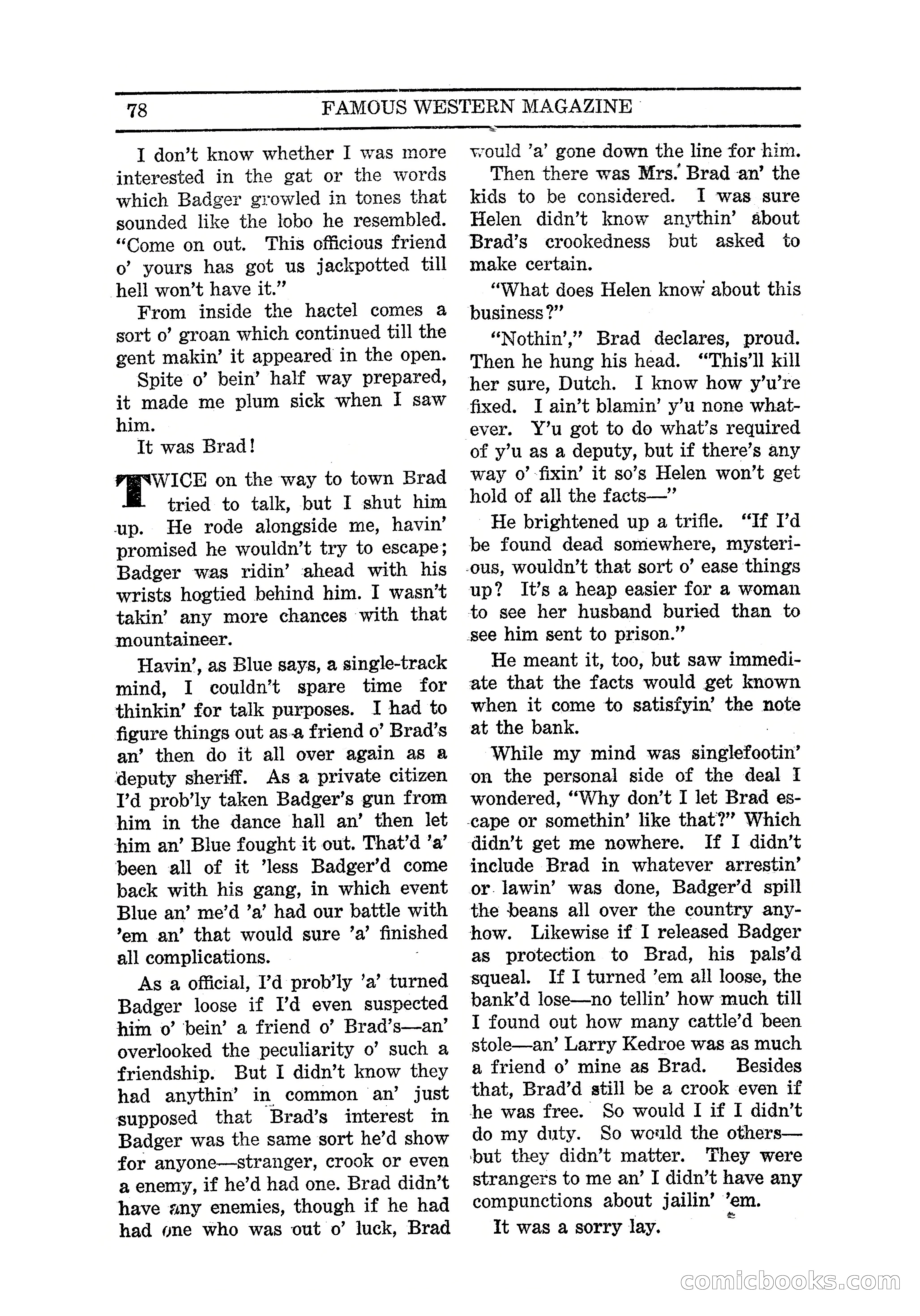 Famous Western, March 1938 — page 80 of 116