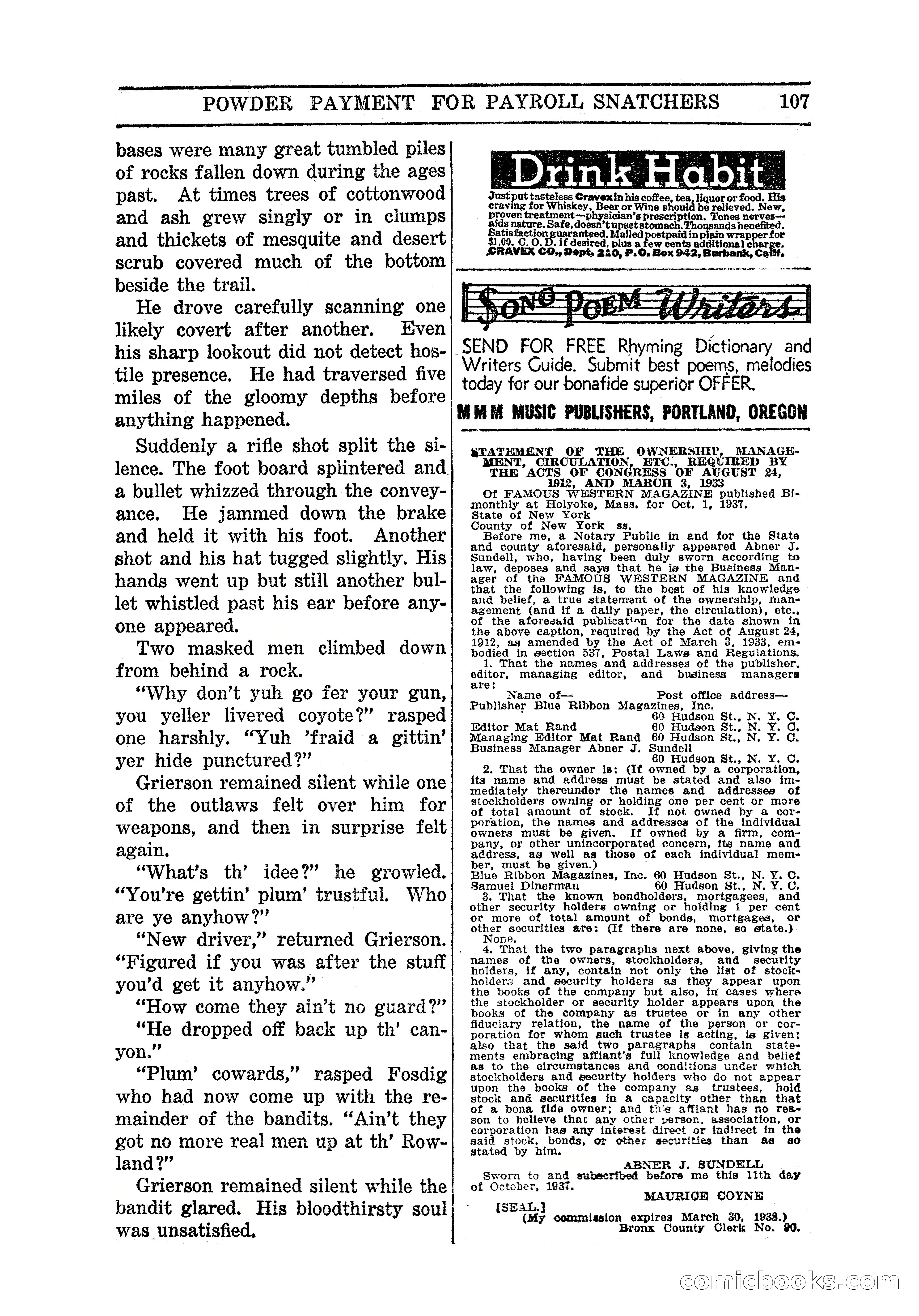 Famous Western, March 1938 — page 109 of 116