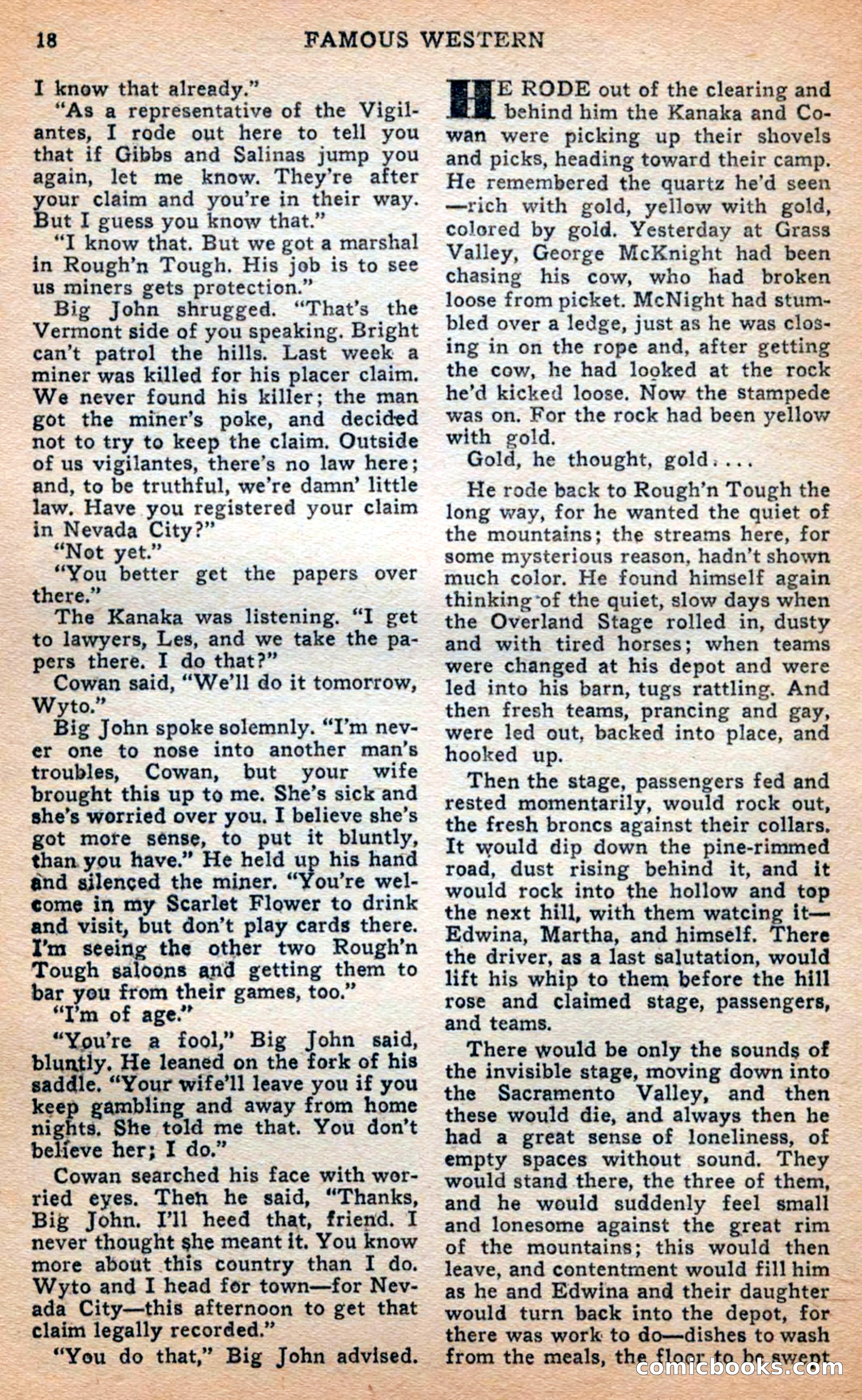 Famous Western, April 1948 — page 18 of 101