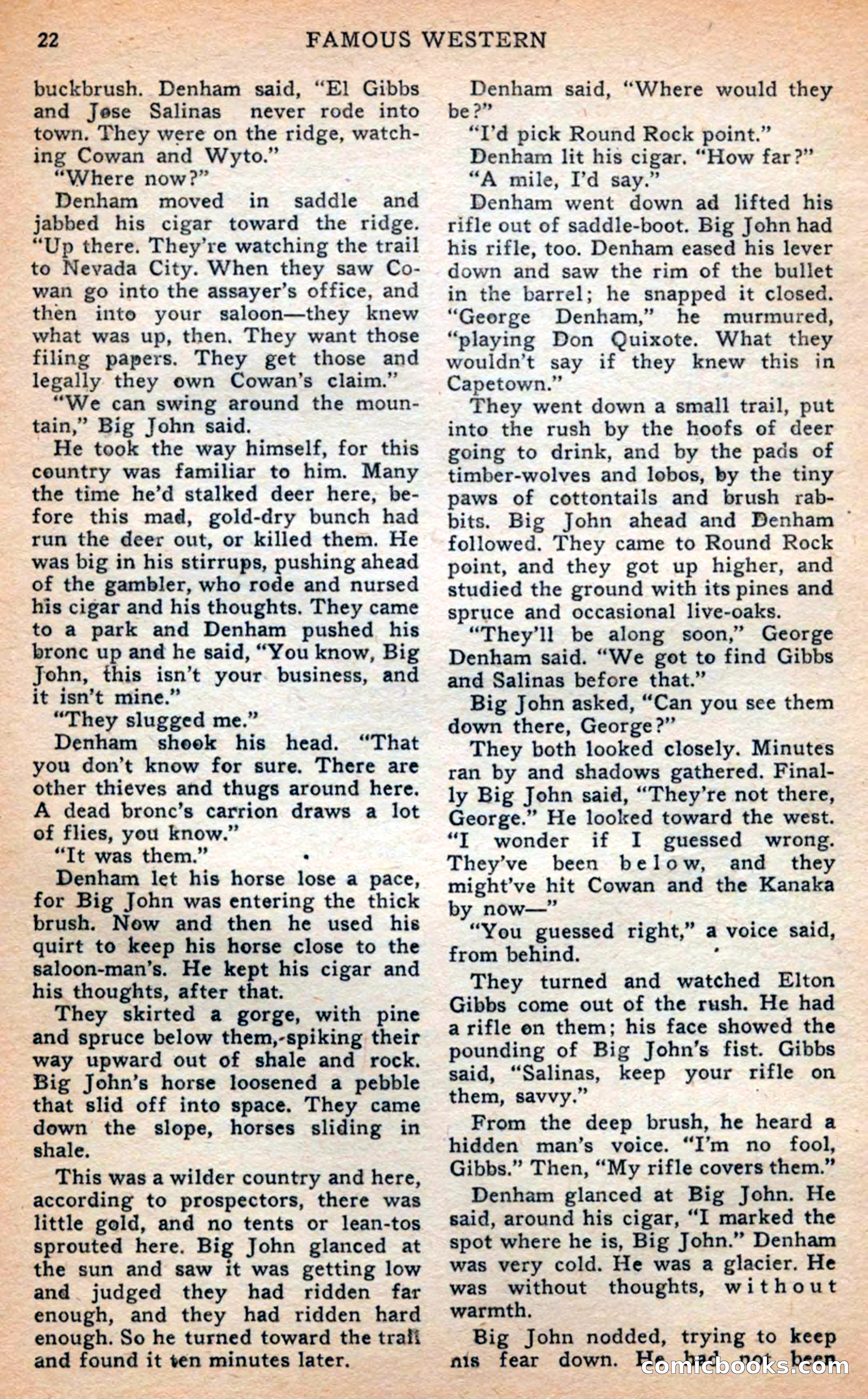 Famous Western, April 1948 — page 22 of 101