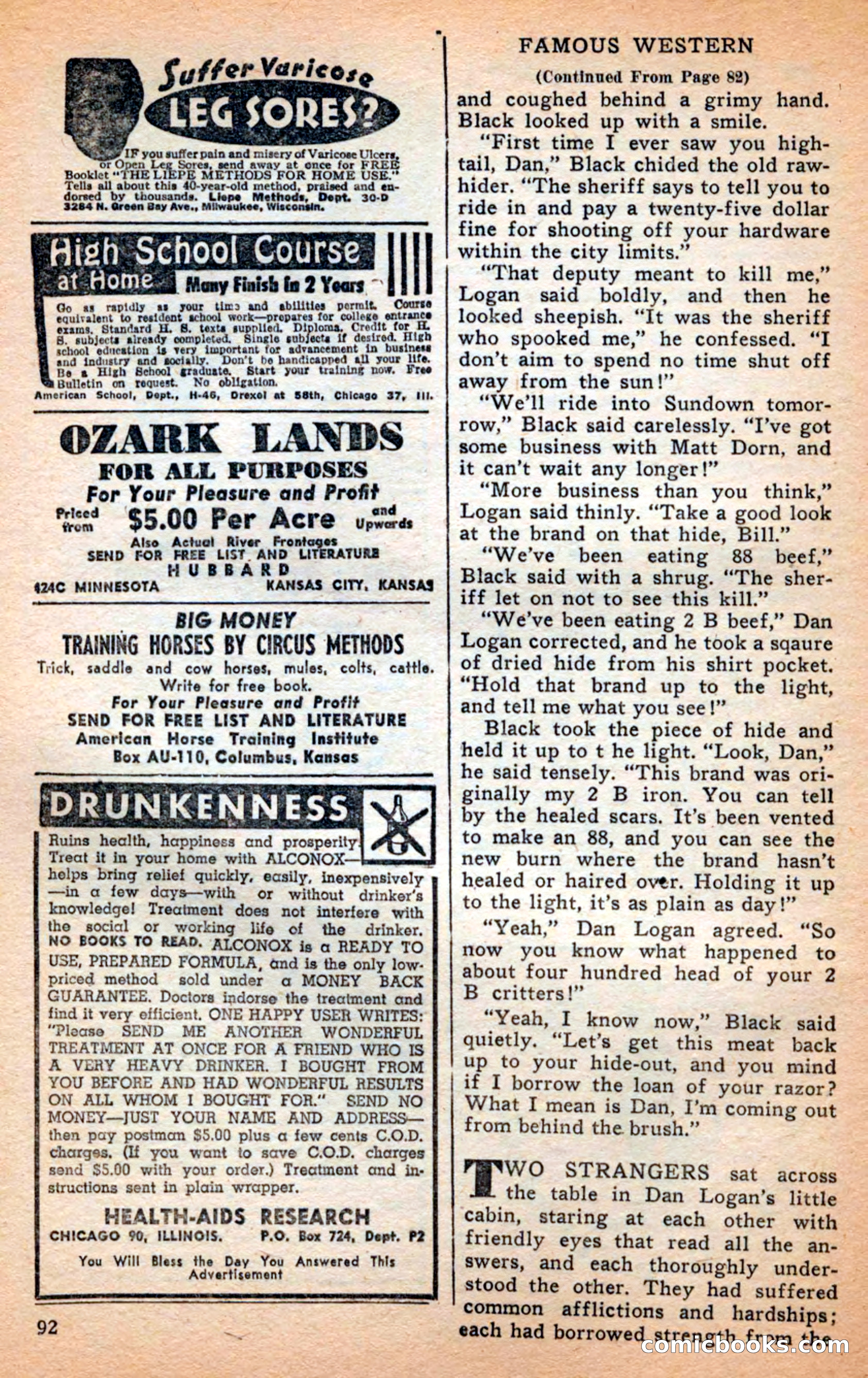 Famous Western, April 1948 — page 92 of 101