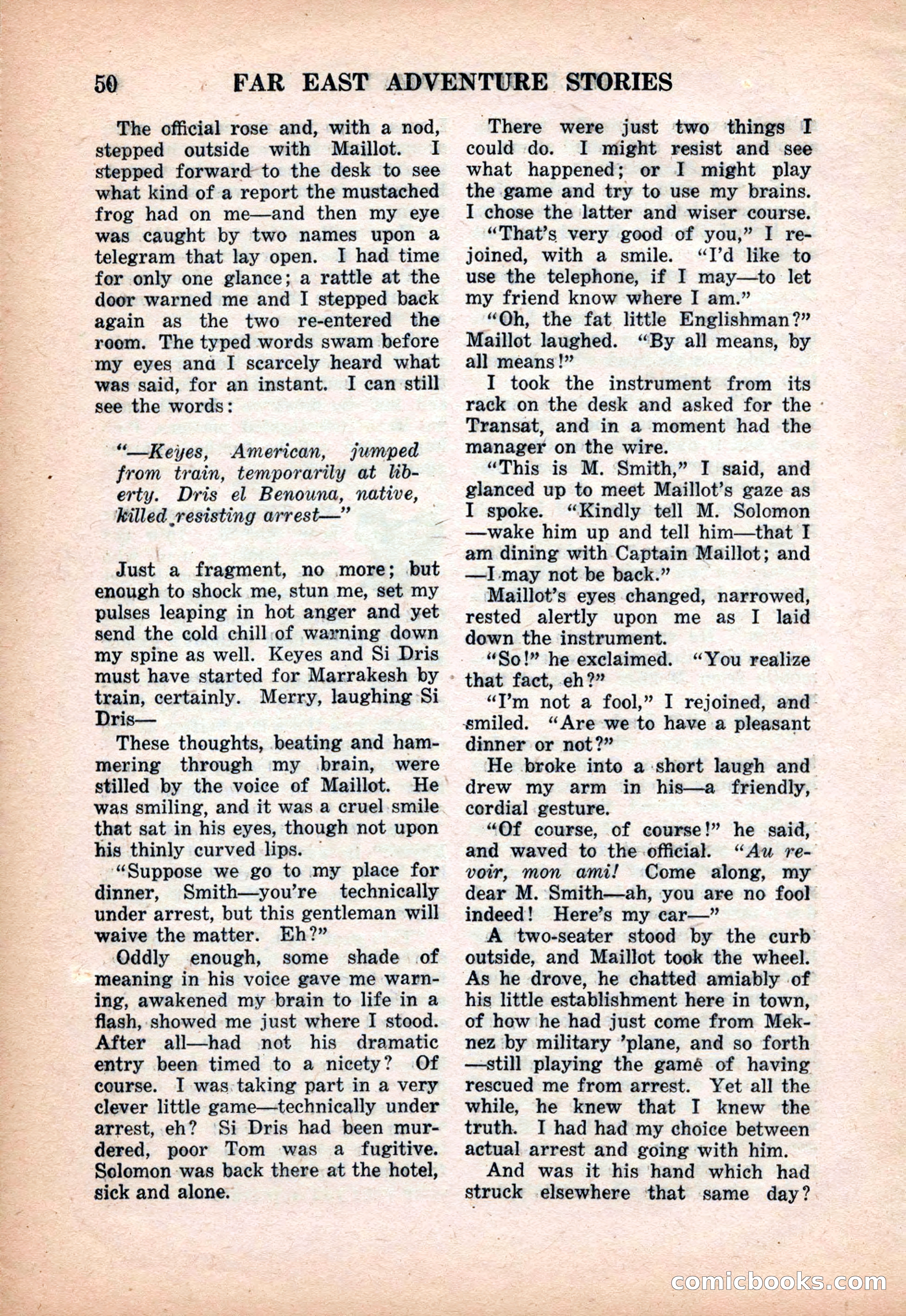 Far East Adventure Stories, March 1931 — page 52 of 132