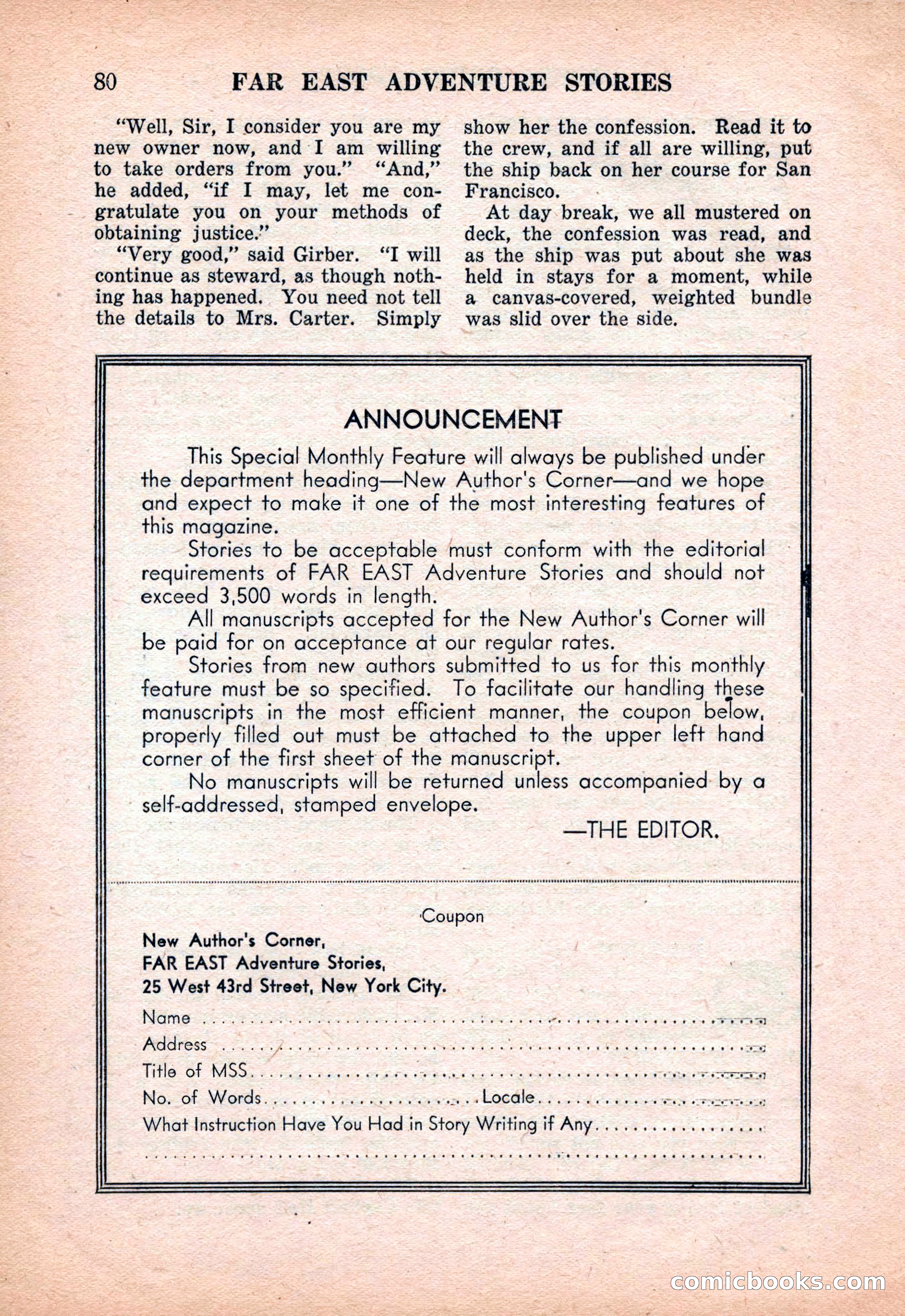 Far East Adventure Stories, March 1931 — page 82 of 132