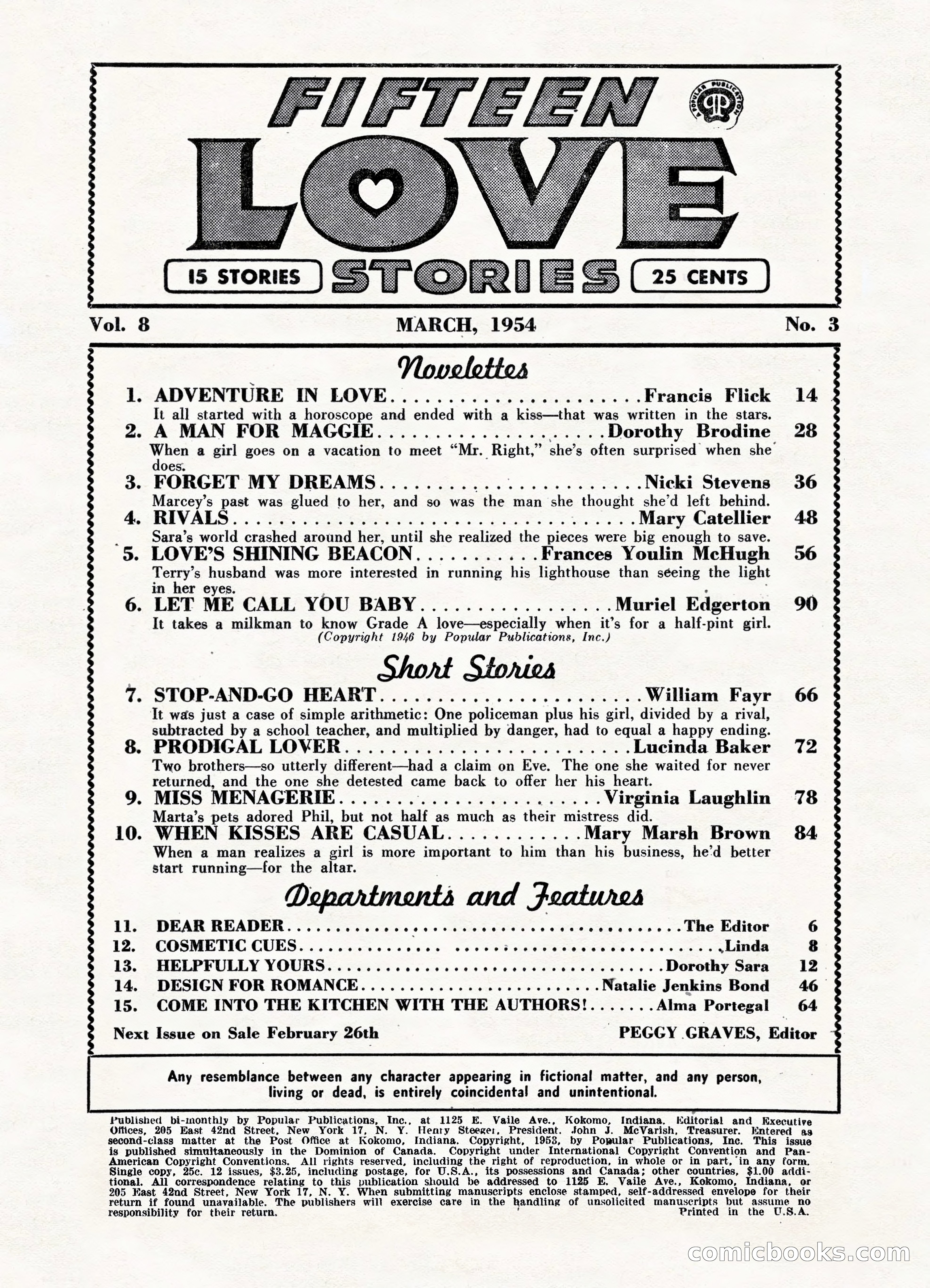 Fifteen Love Stories, March 1954 — page 4 of 116