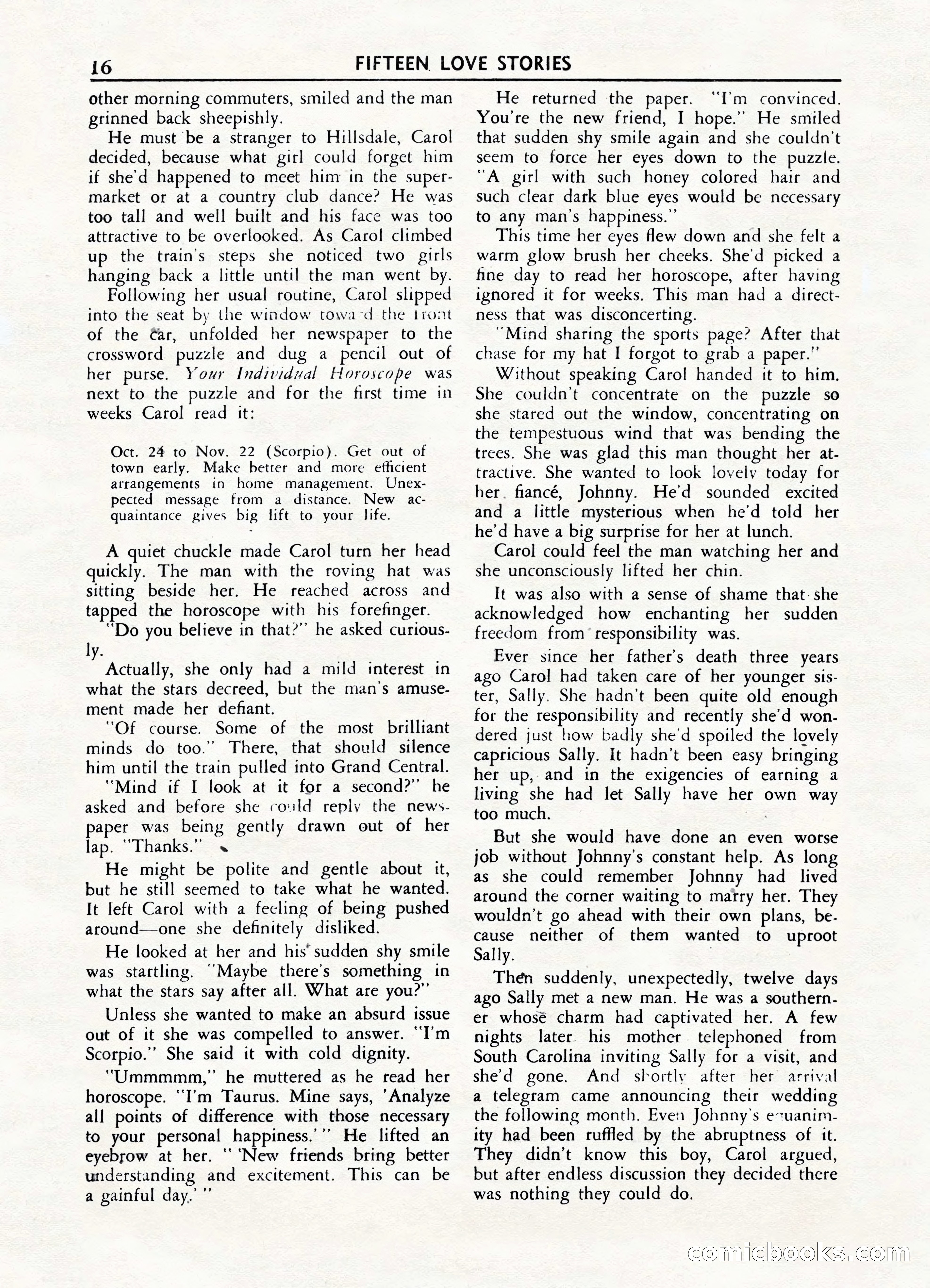 Fifteen Love Stories, March 1954 — page 16 of 116