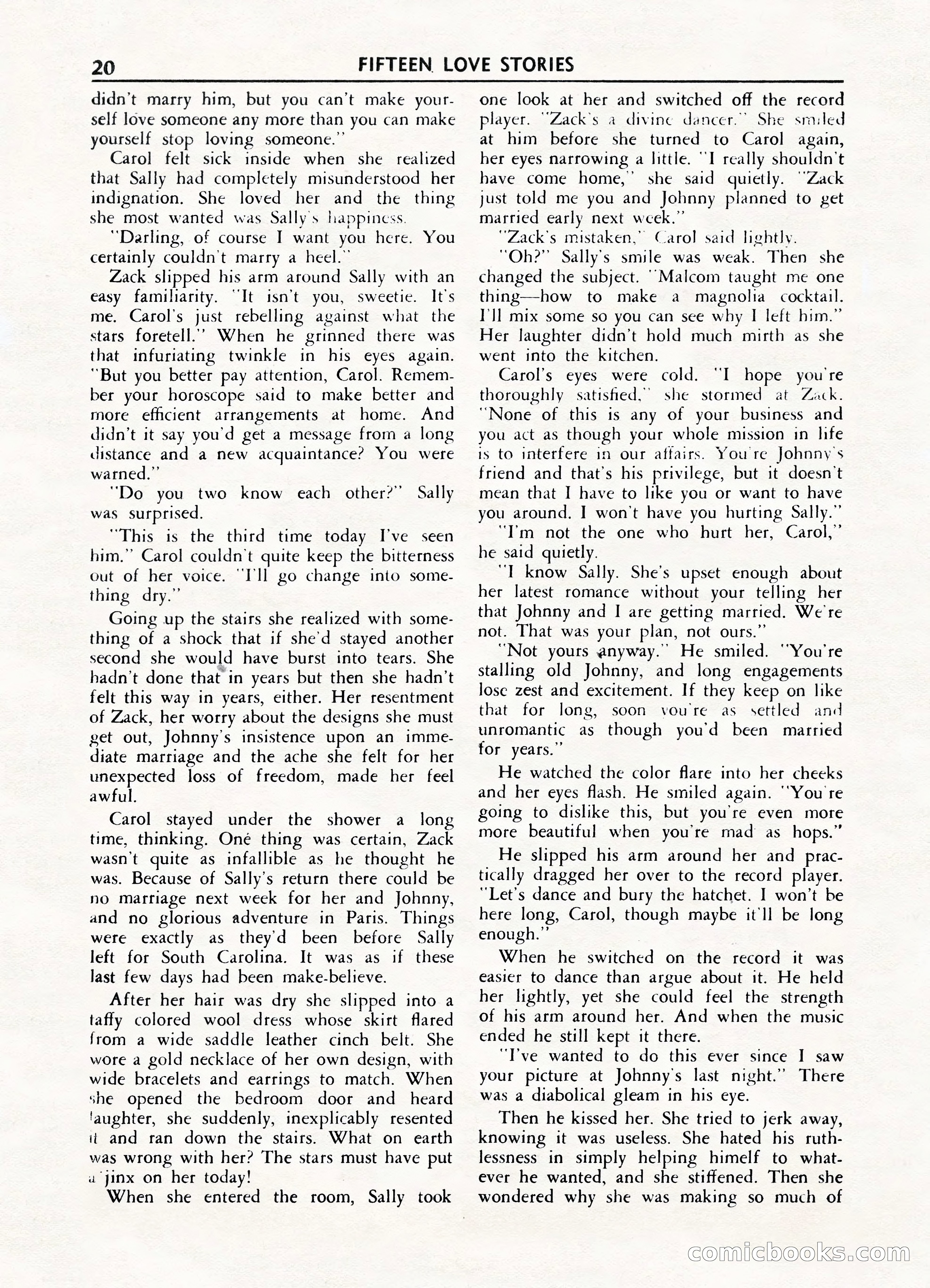 Fifteen Love Stories, March 1954 — page 20 of 116