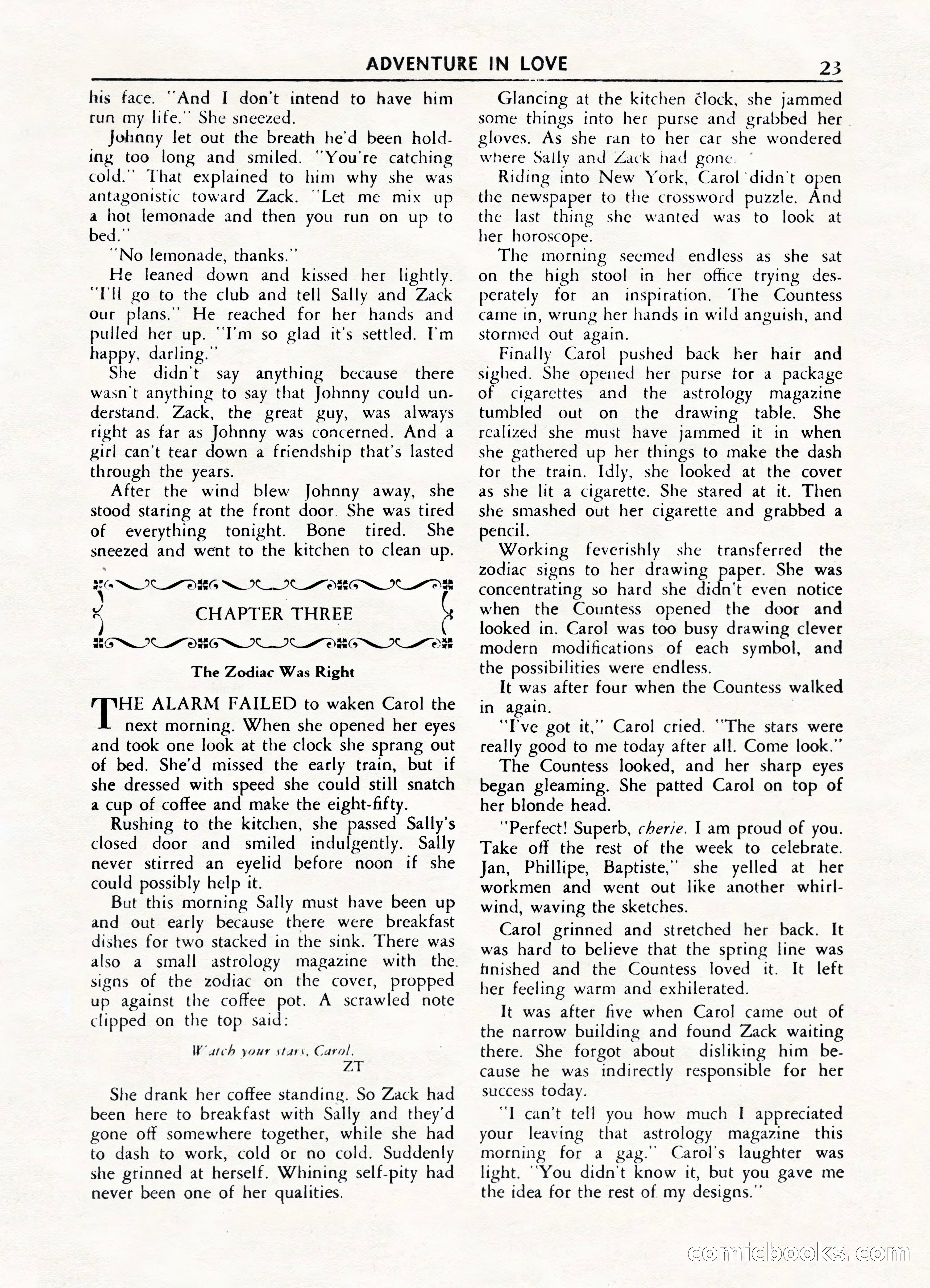 Fifteen Love Stories, March 1954 — page 23 of 116