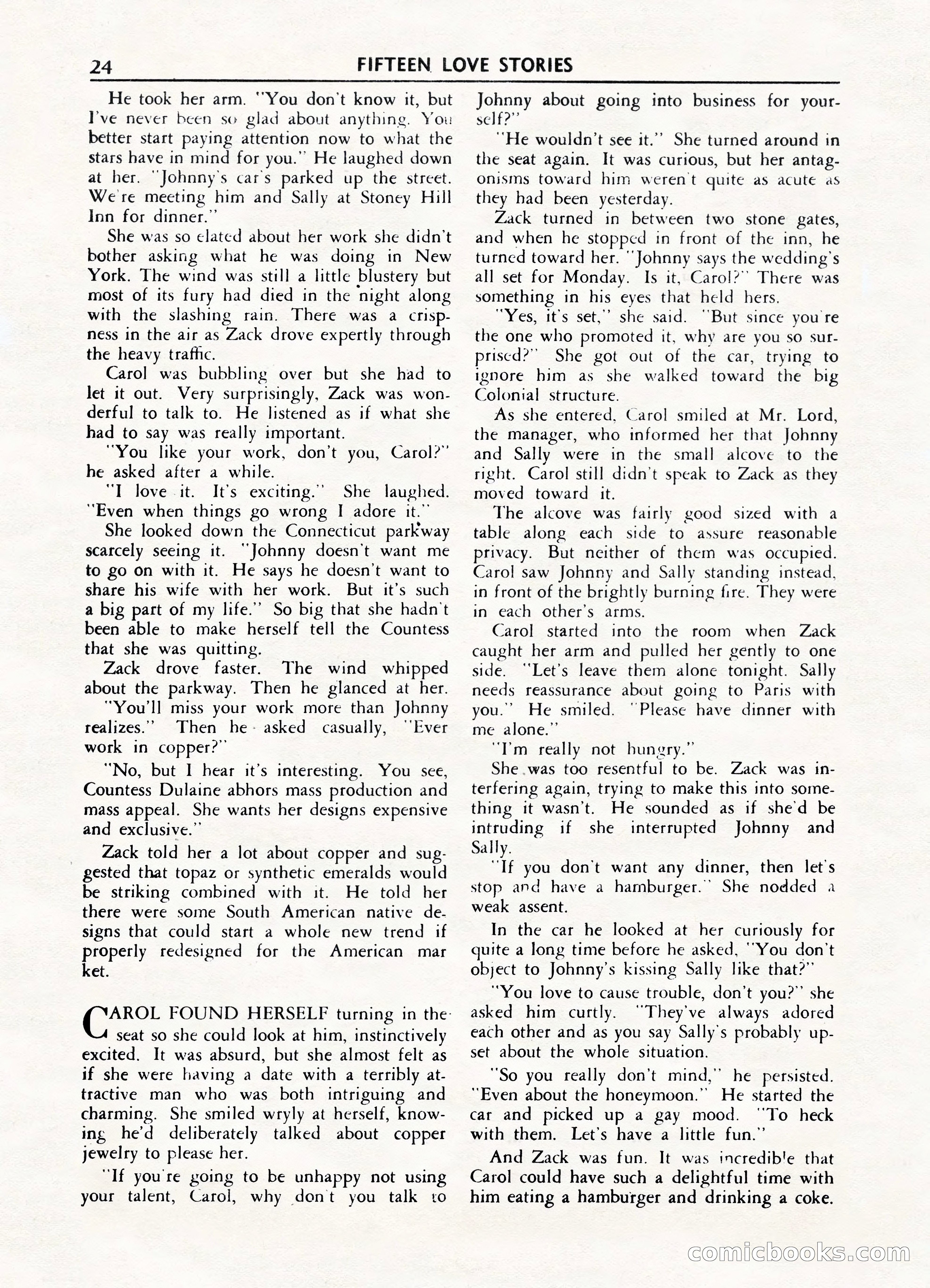 Fifteen Love Stories, March 1954 — page 24 of 116