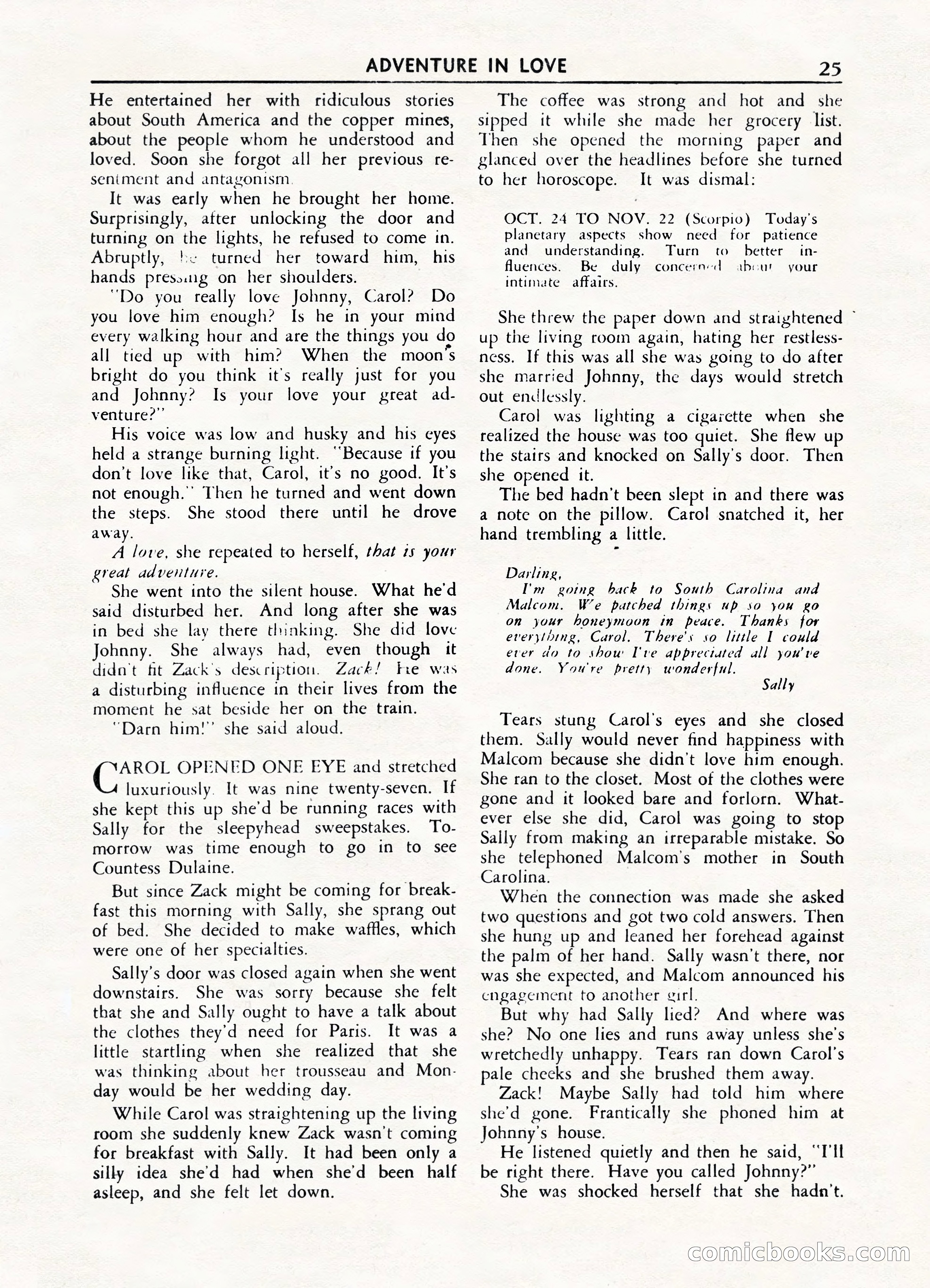 Fifteen Love Stories, March 1954 — page 25 of 116