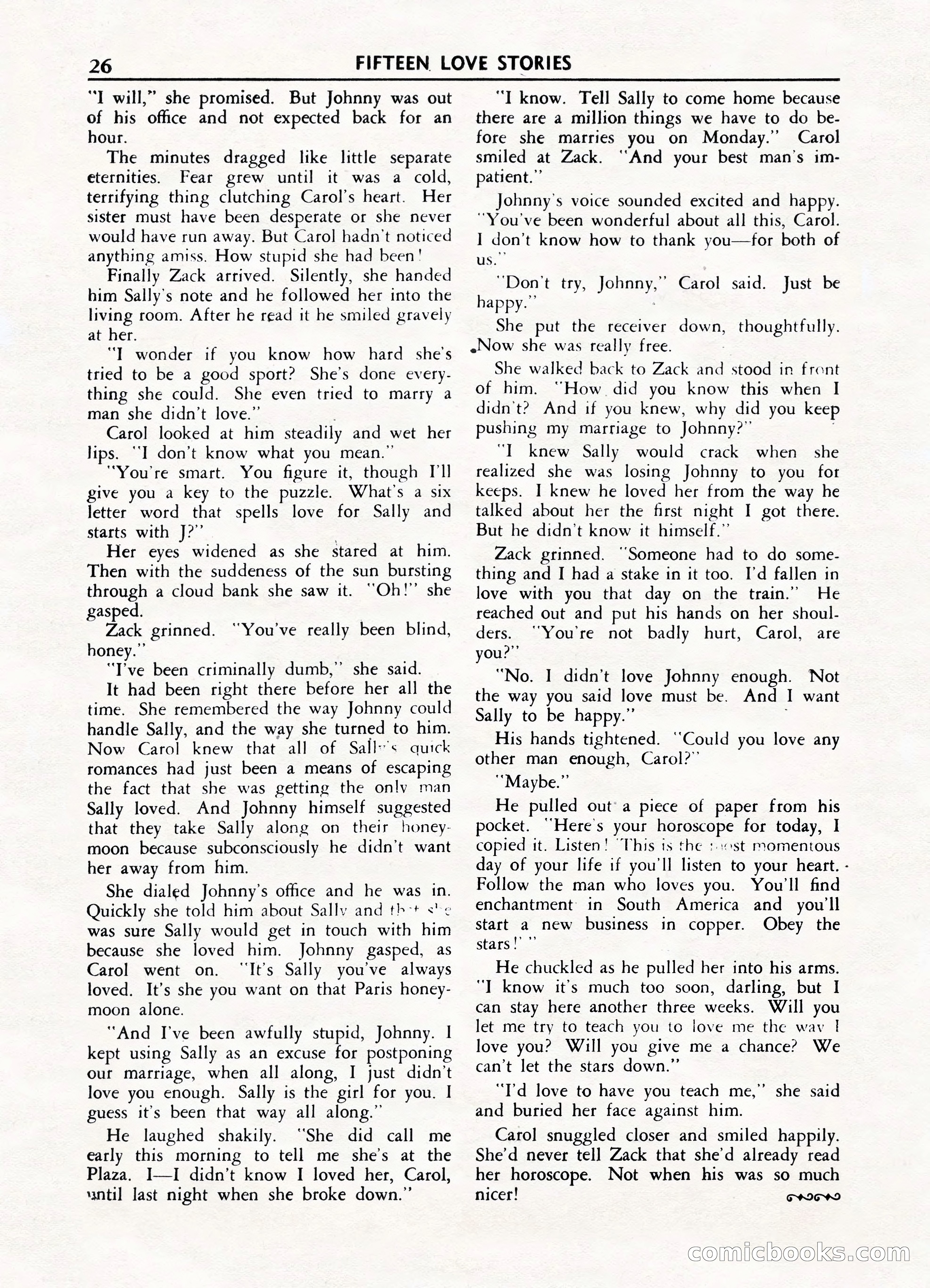 Fifteen Love Stories, March 1954 — page 26 of 116