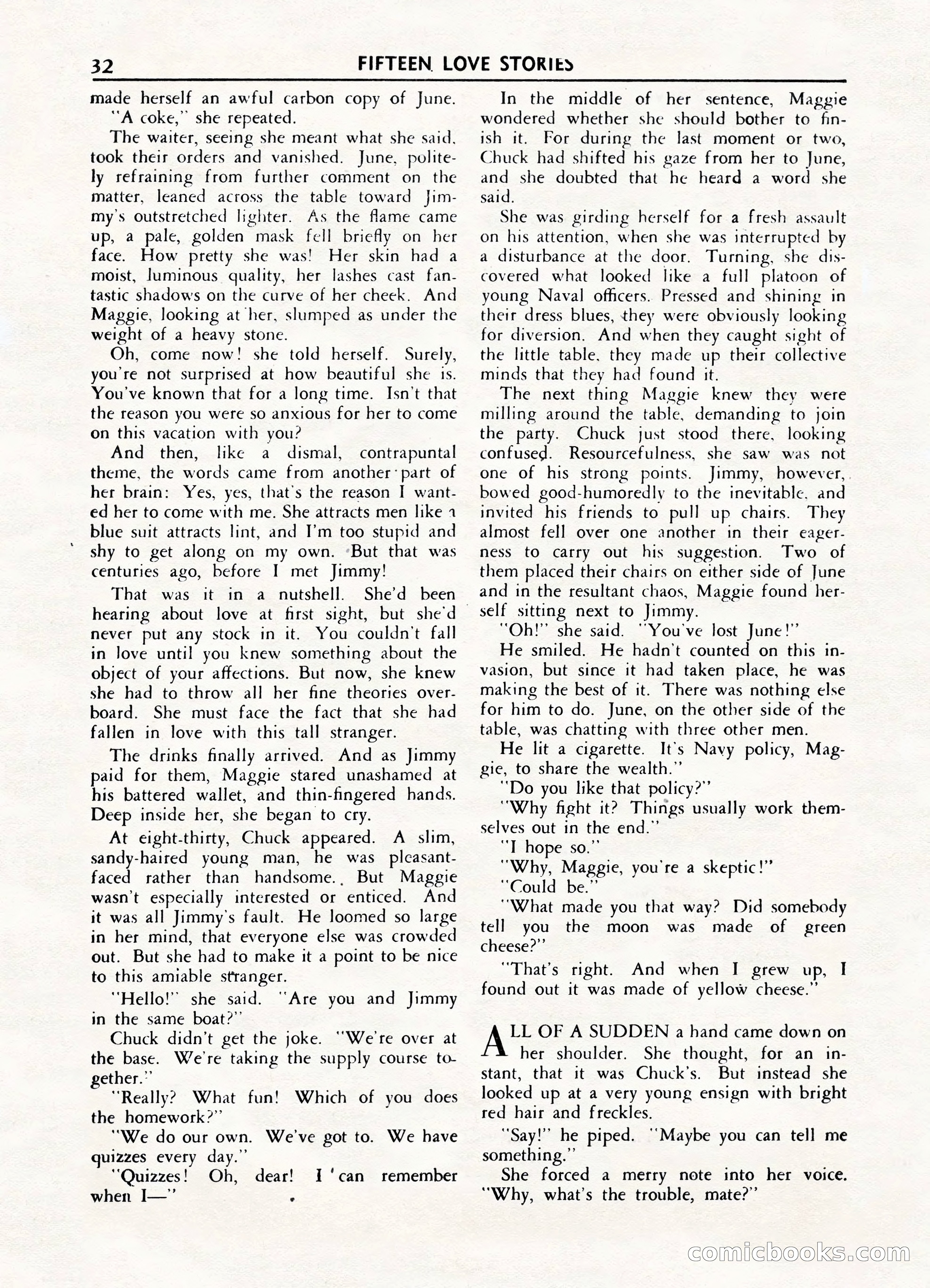 Fifteen Love Stories, March 1954 — page 32 of 116