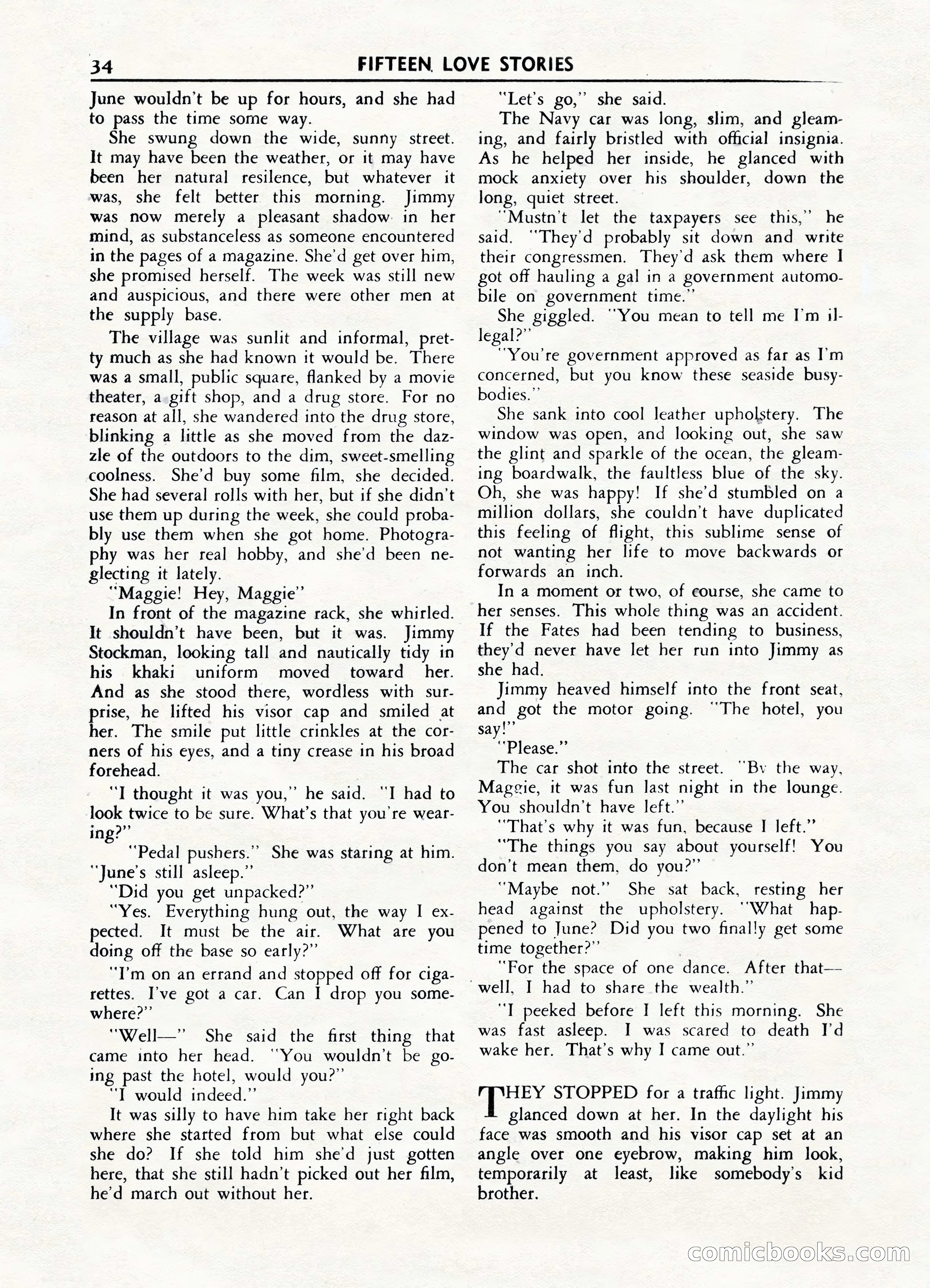 Fifteen Love Stories, March 1954 — page 34 of 116