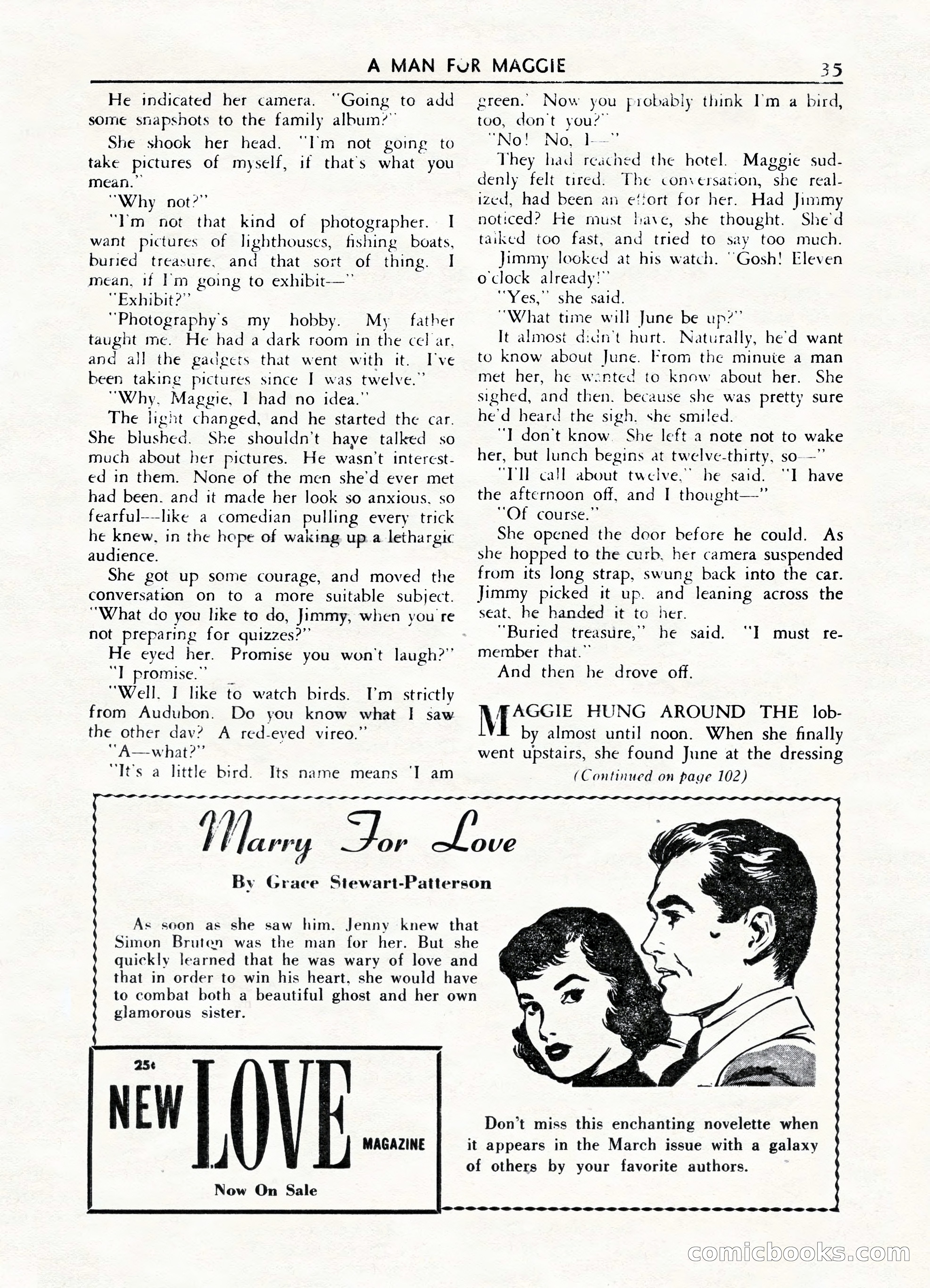 Fifteen Love Stories, March 1954 — page 35 of 116