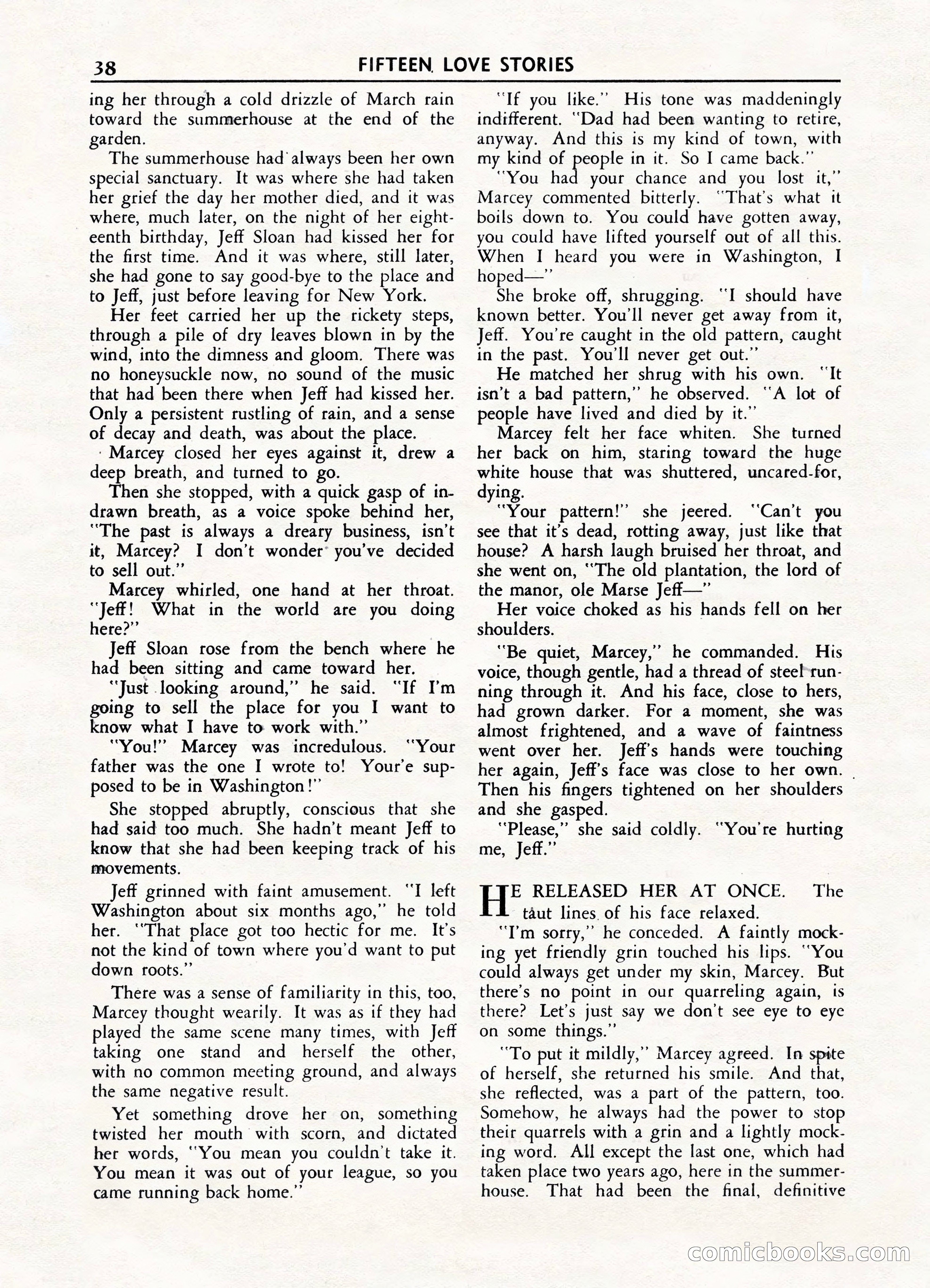 Fifteen Love Stories, March 1954 — page 38 of 116