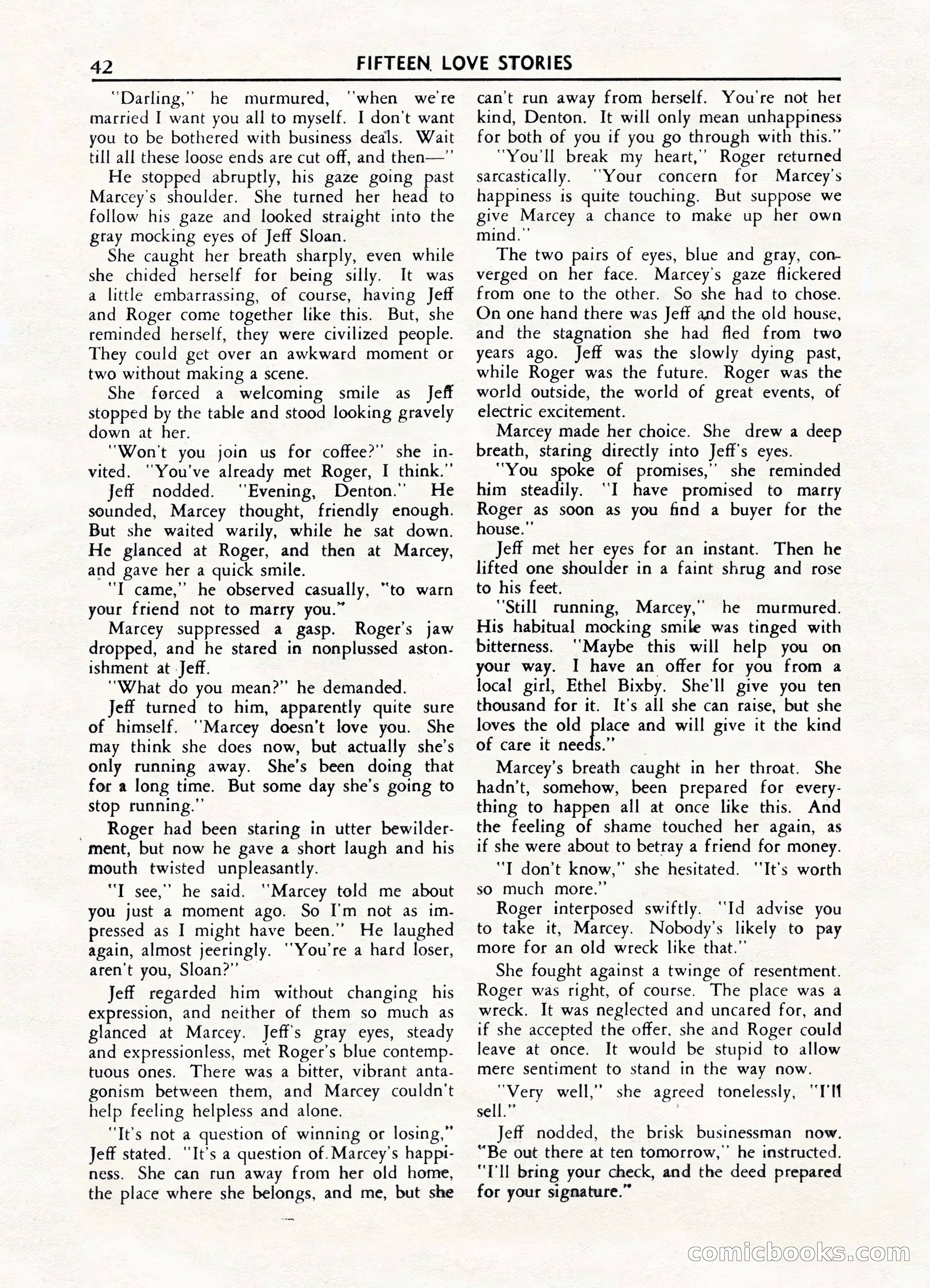 Fifteen Love Stories, March 1954 — page 42 of 116