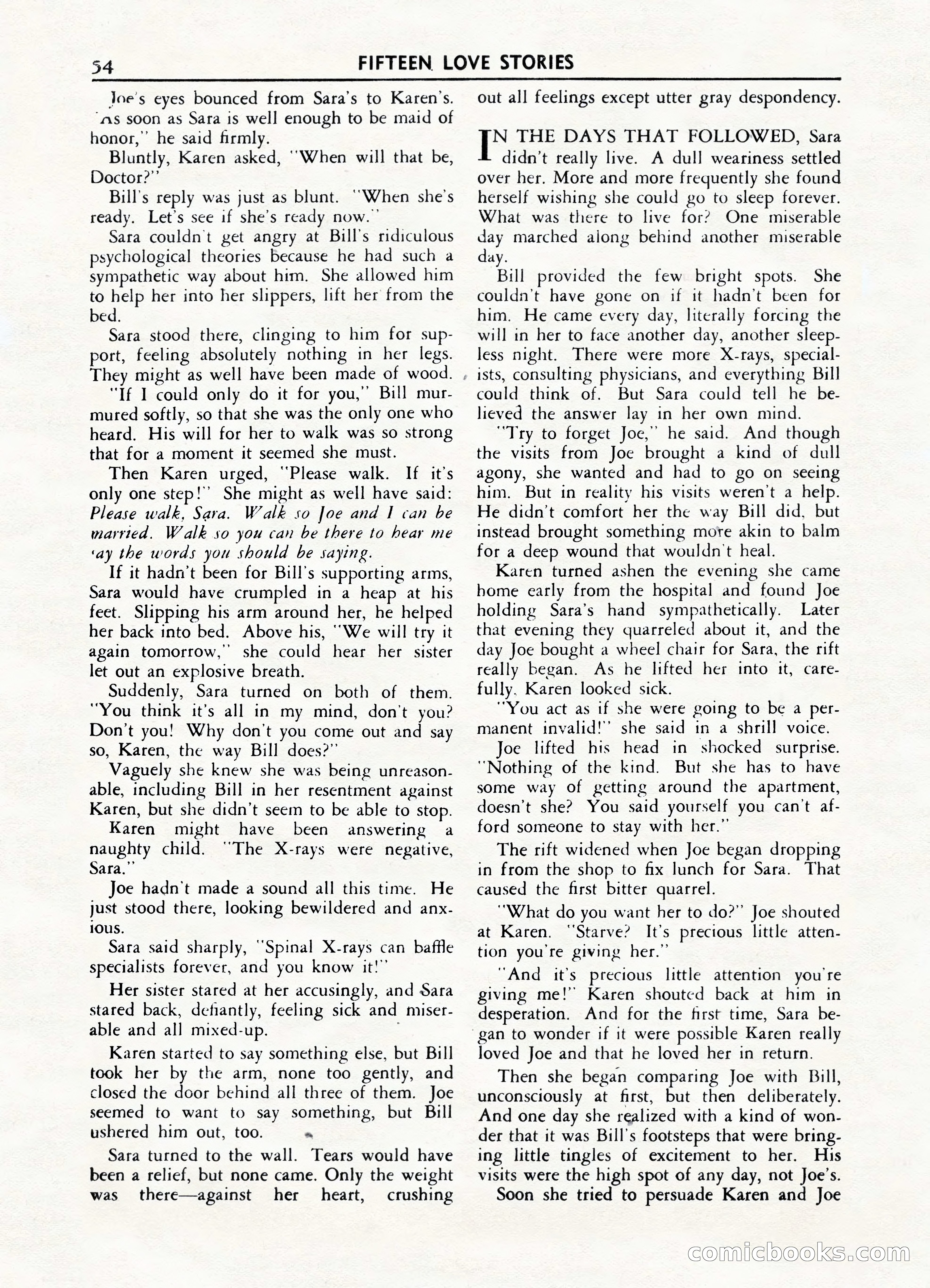 Fifteen Love Stories, March 1954 — page 54 of 116