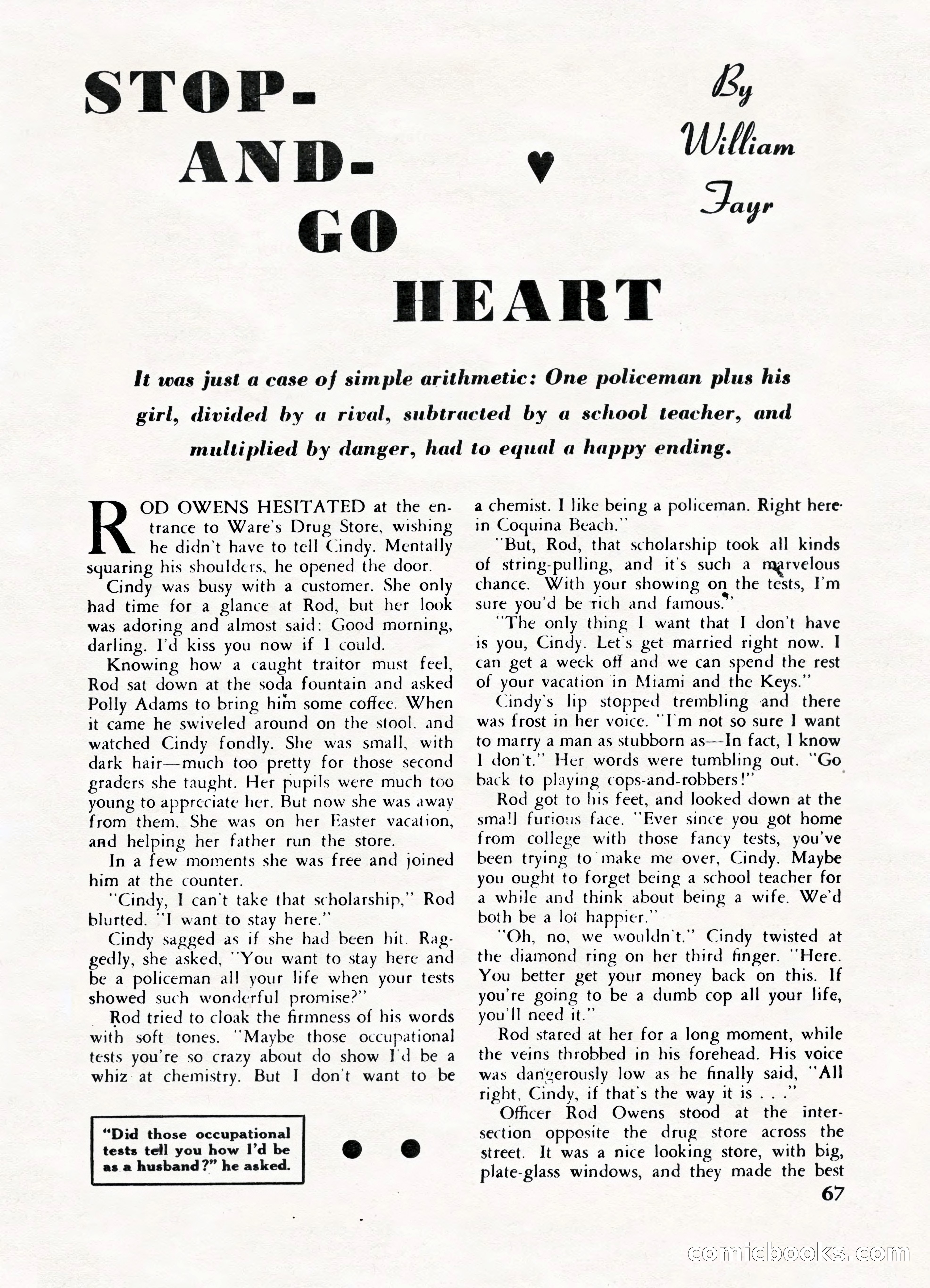 Fifteen Love Stories, March 1954 — page 67 of 116