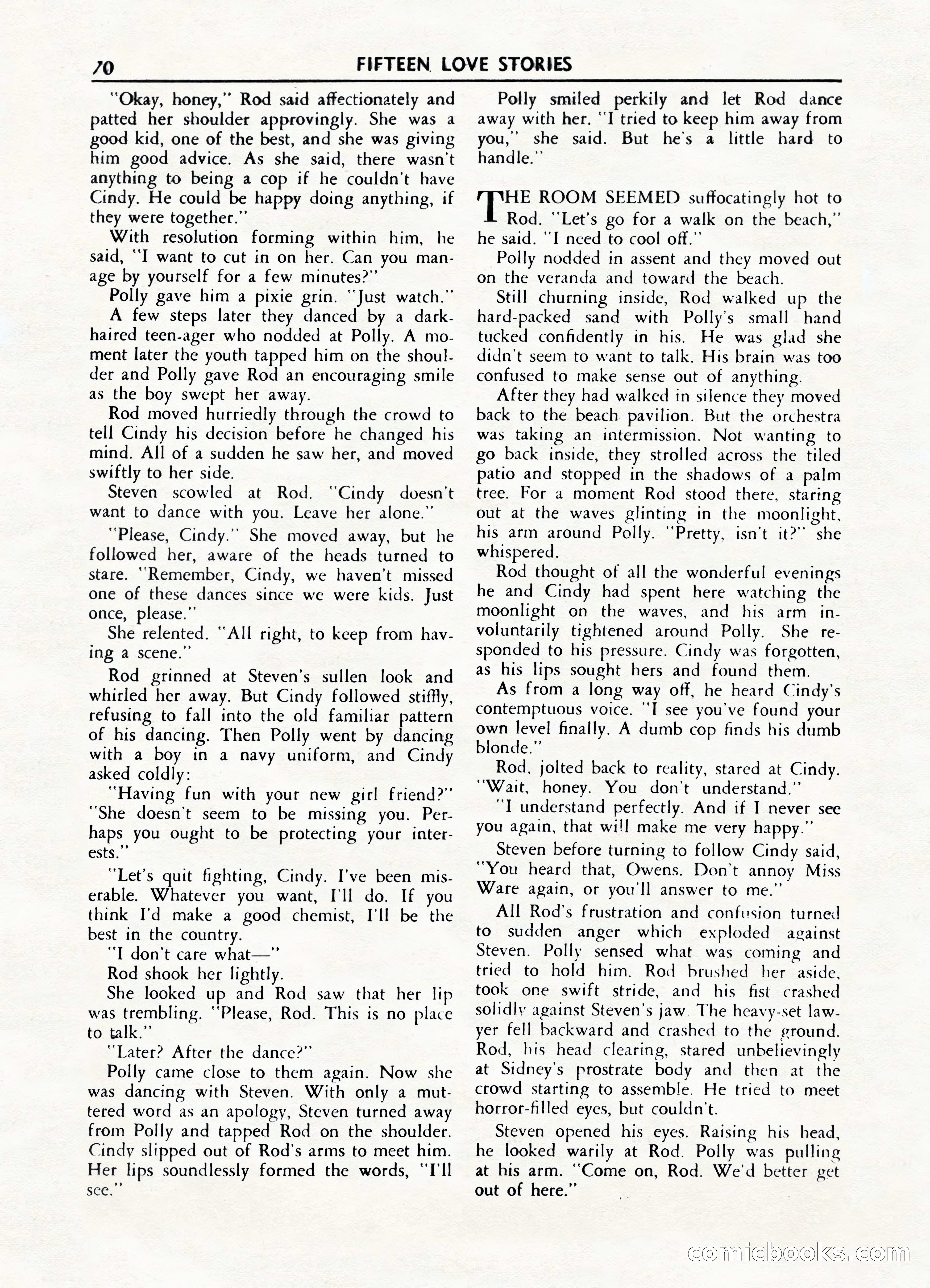 Fifteen Love Stories, March 1954 — page 70 of 116