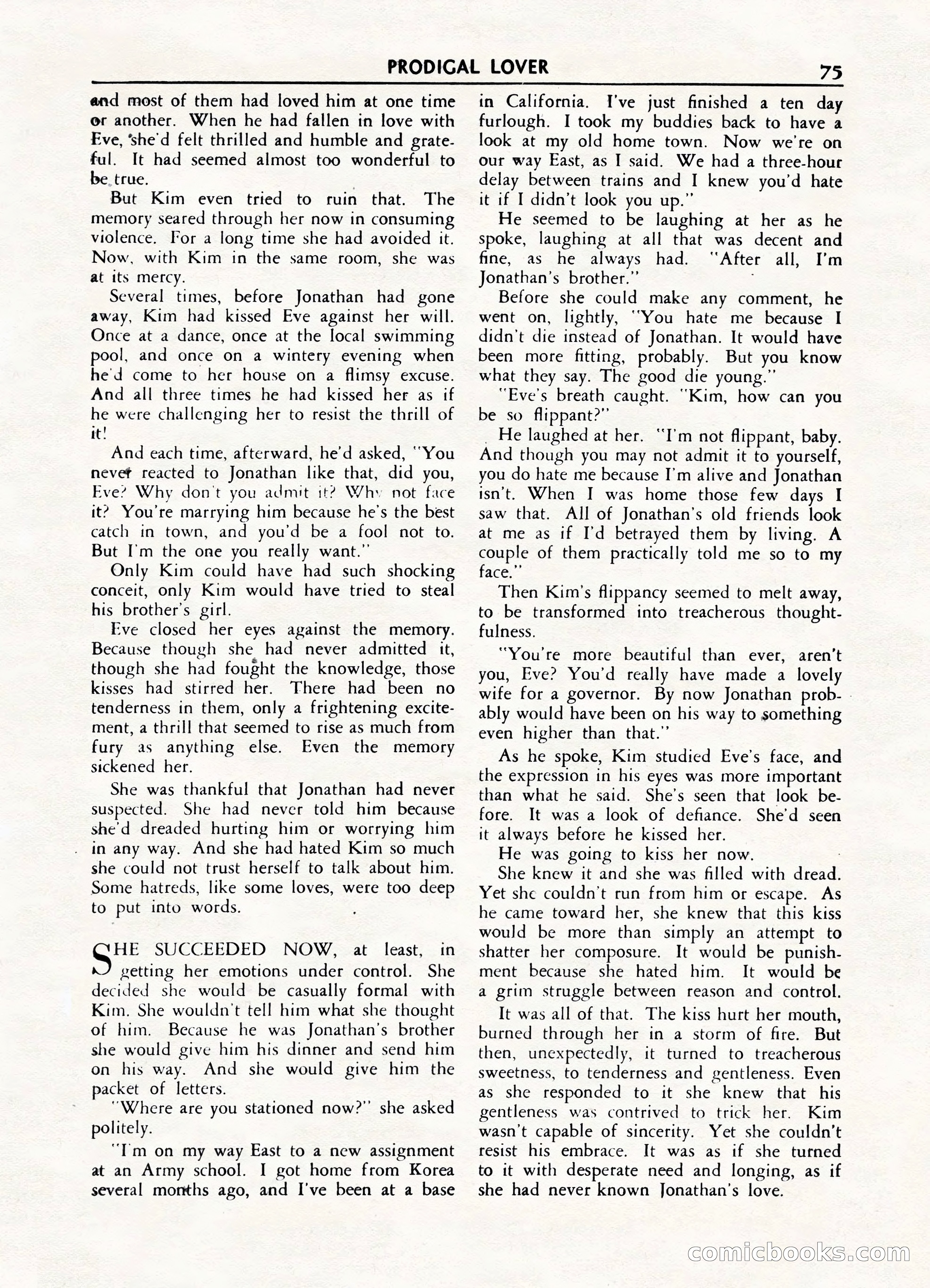 Fifteen Love Stories, March 1954 — page 75 of 116