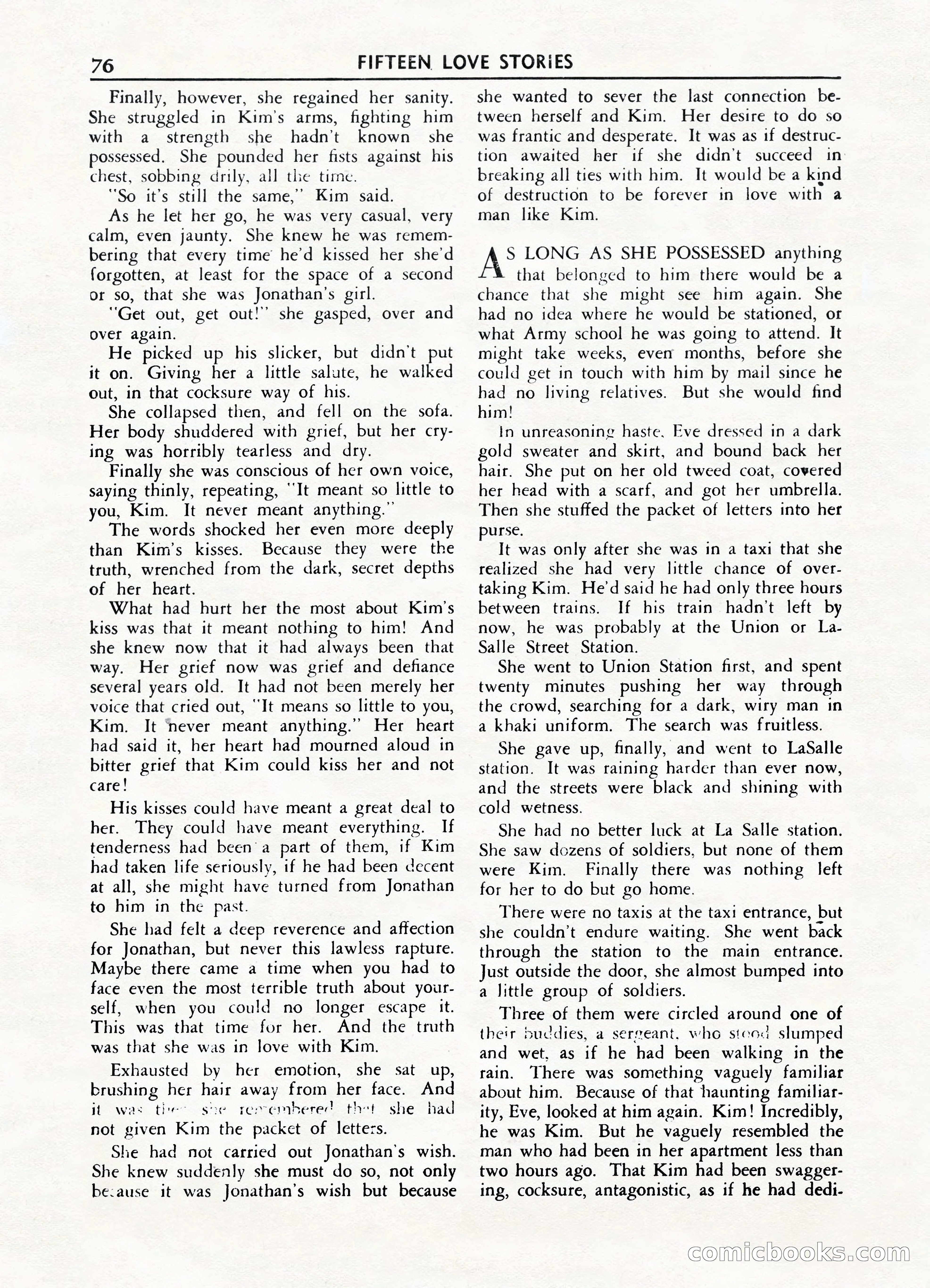 Fifteen Love Stories, March 1954 — page 76 of 116