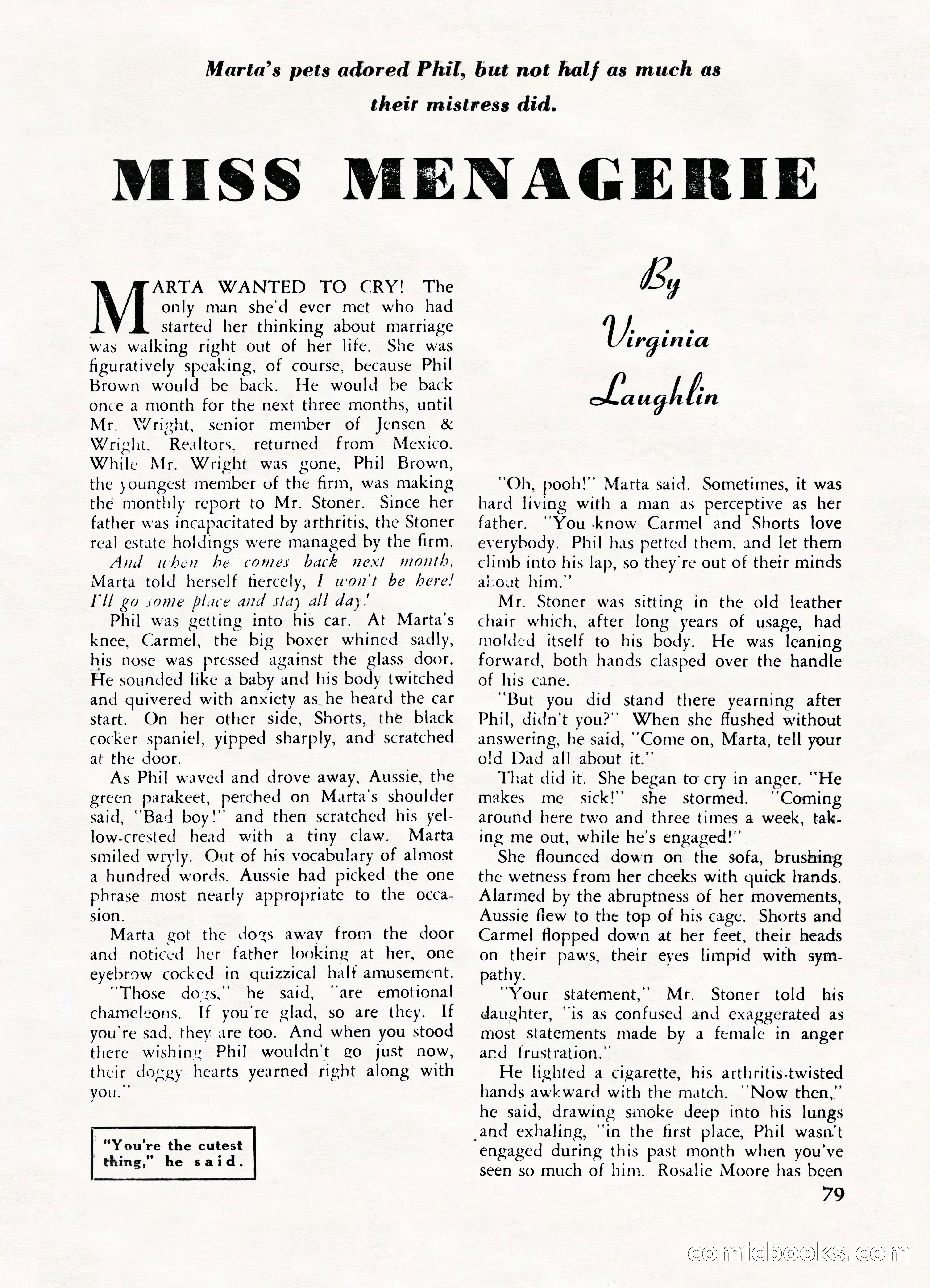 Fifteen Love Stories, March 1954 — page 79 of 116
