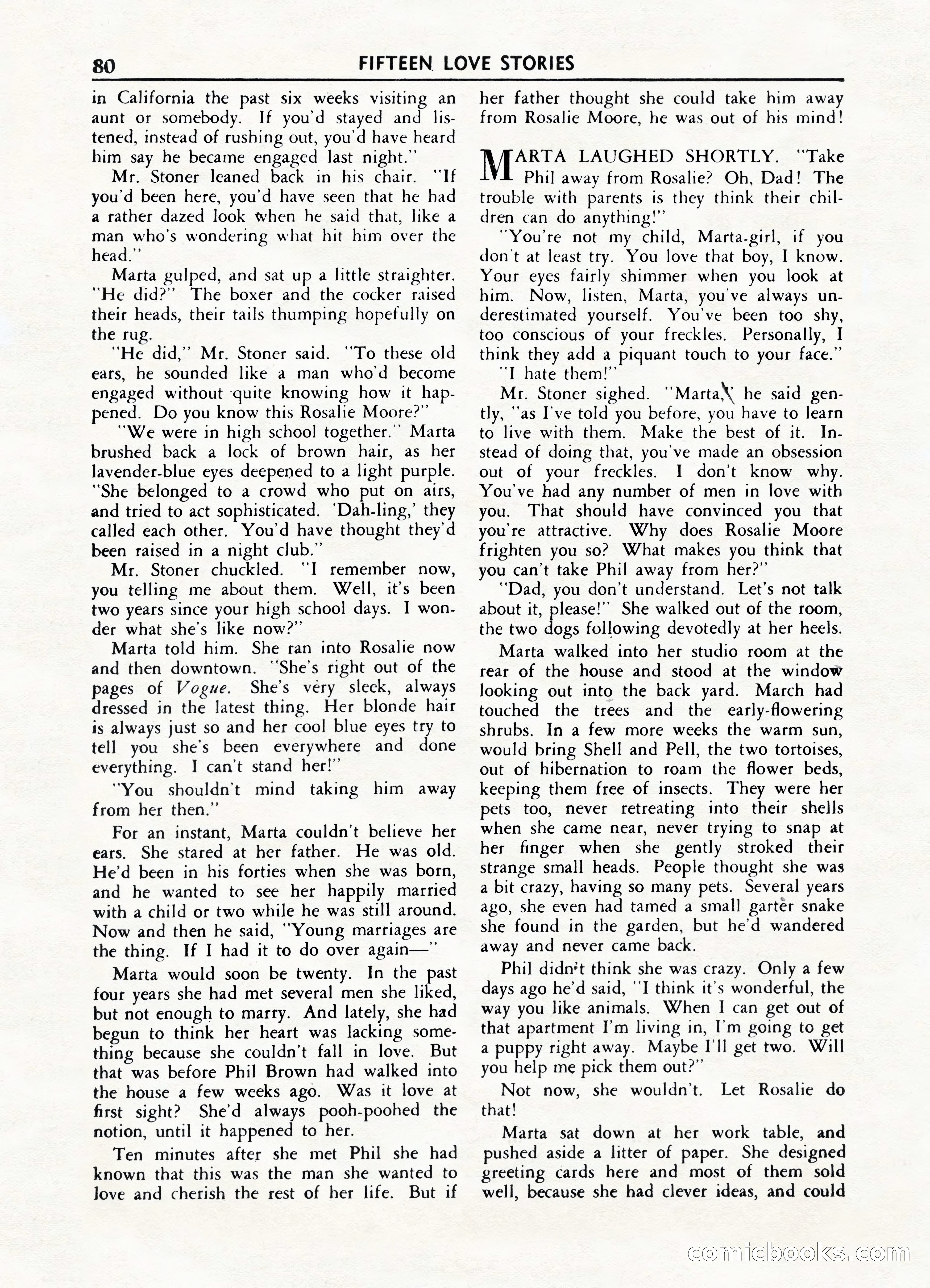Fifteen Love Stories, March 1954 — page 80 of 116