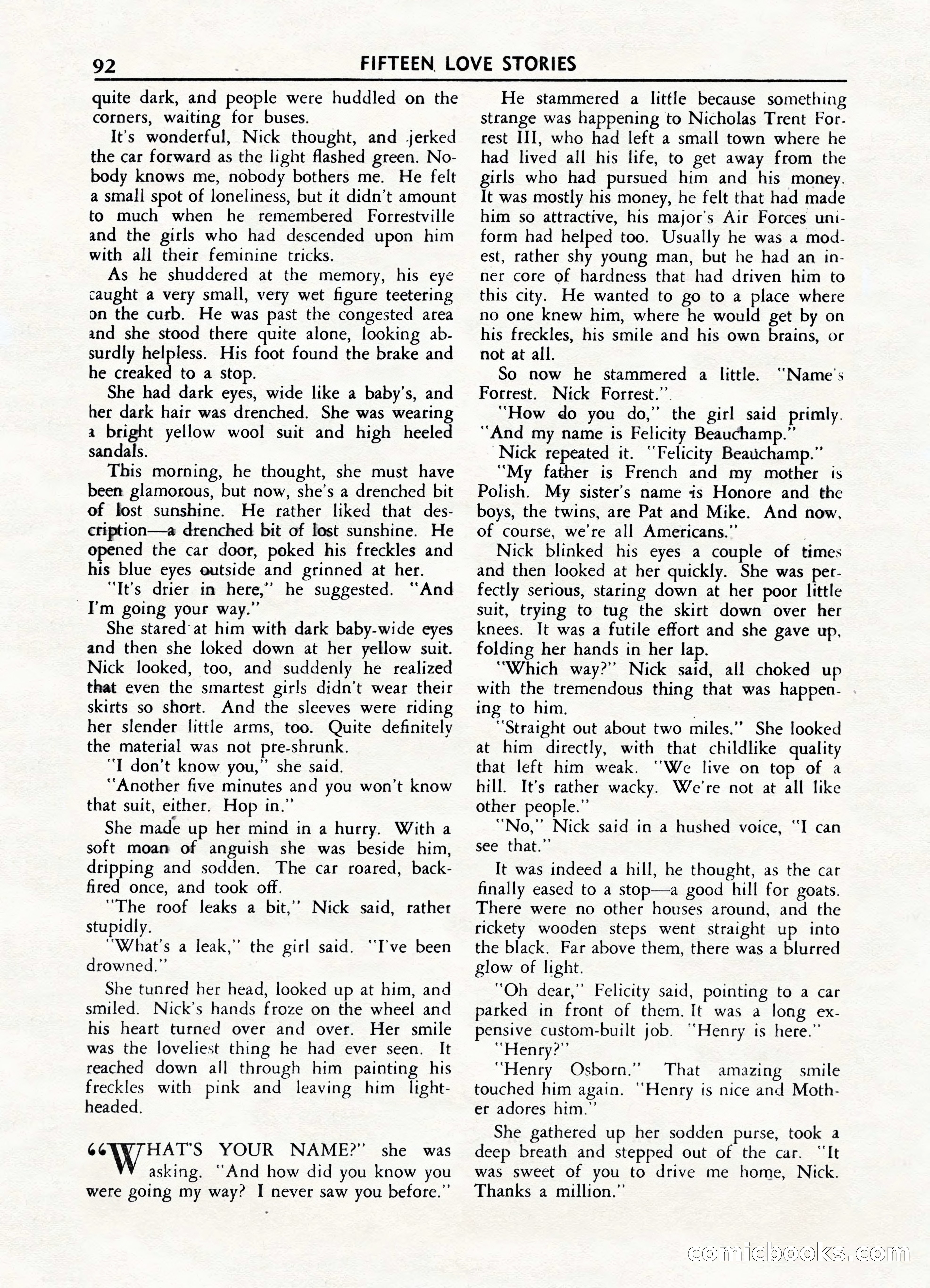 Fifteen Love Stories, March 1954 — page 92 of 116