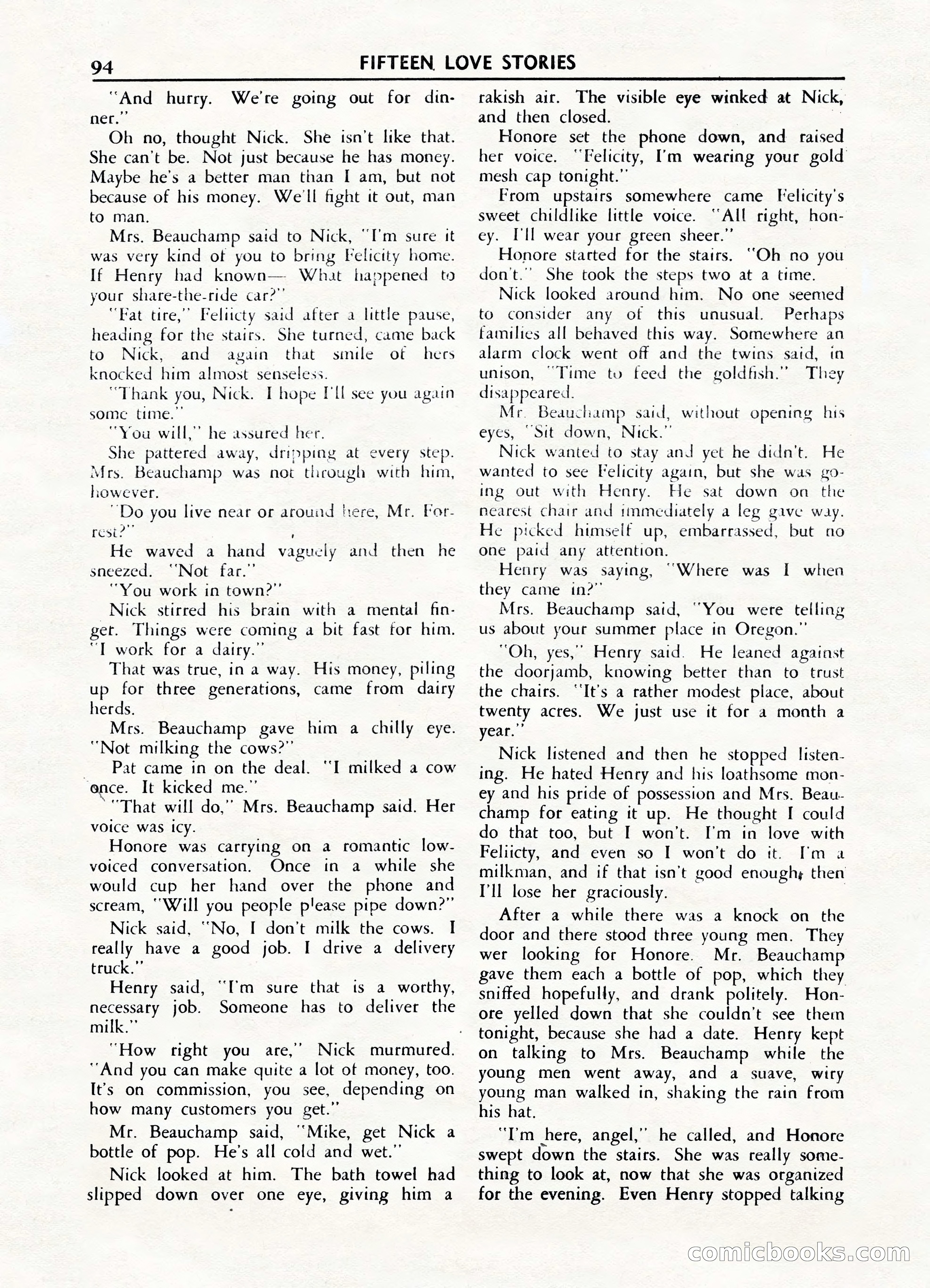 Fifteen Love Stories, March 1954 — page 94 of 116