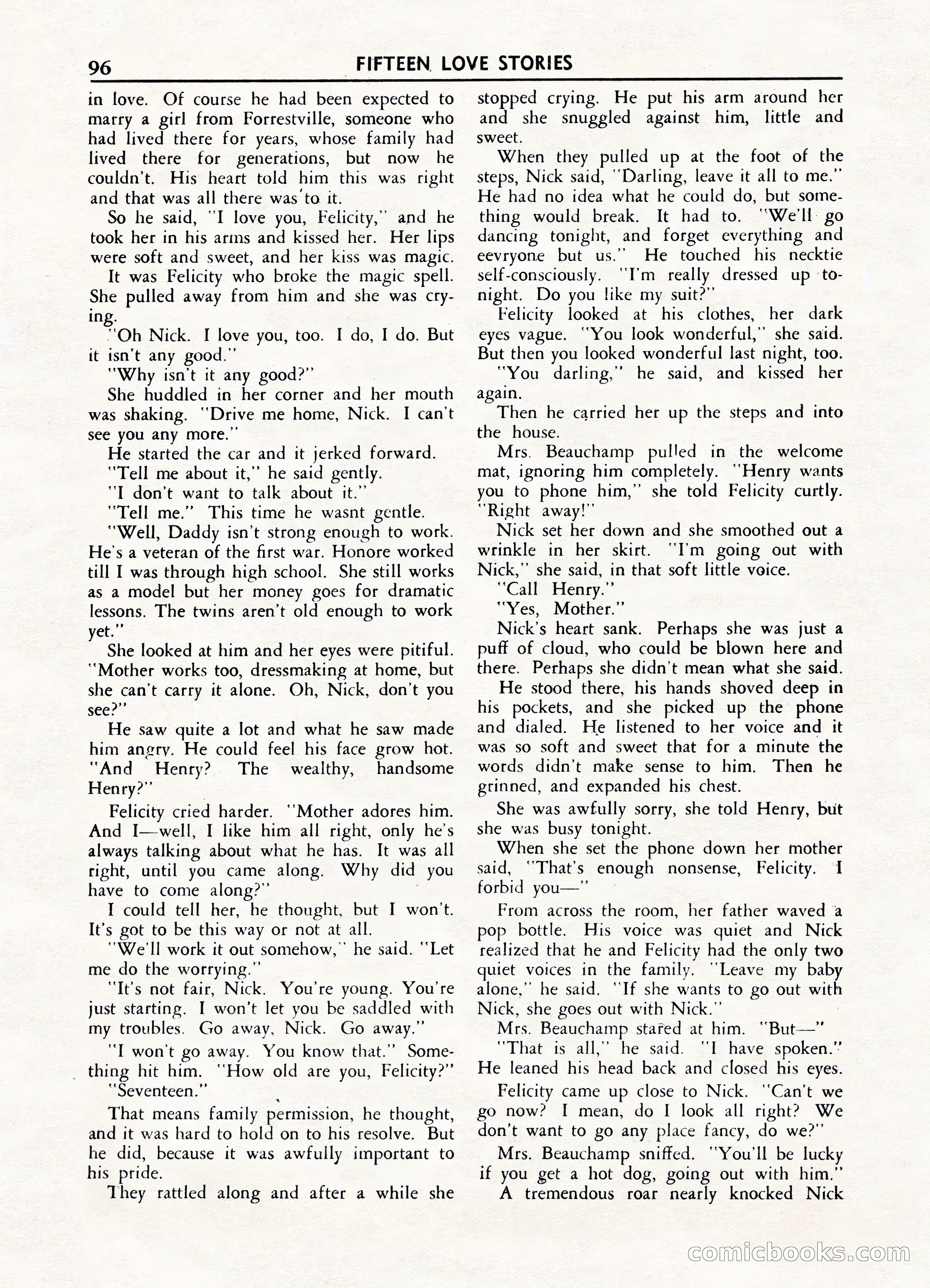 Fifteen Love Stories, March 1954 — page 96 of 116