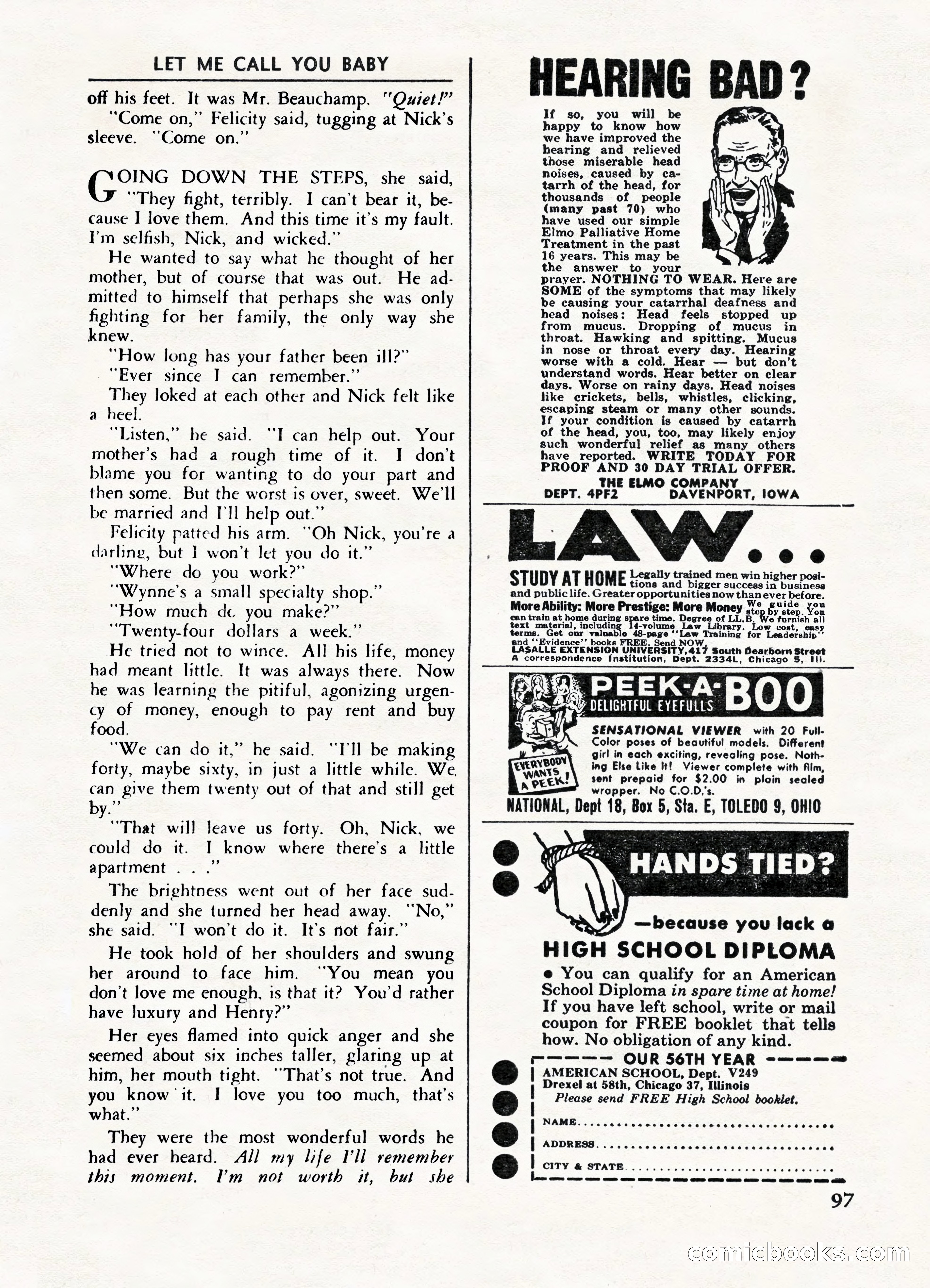 Fifteen Love Stories, March 1954 — page 97 of 116