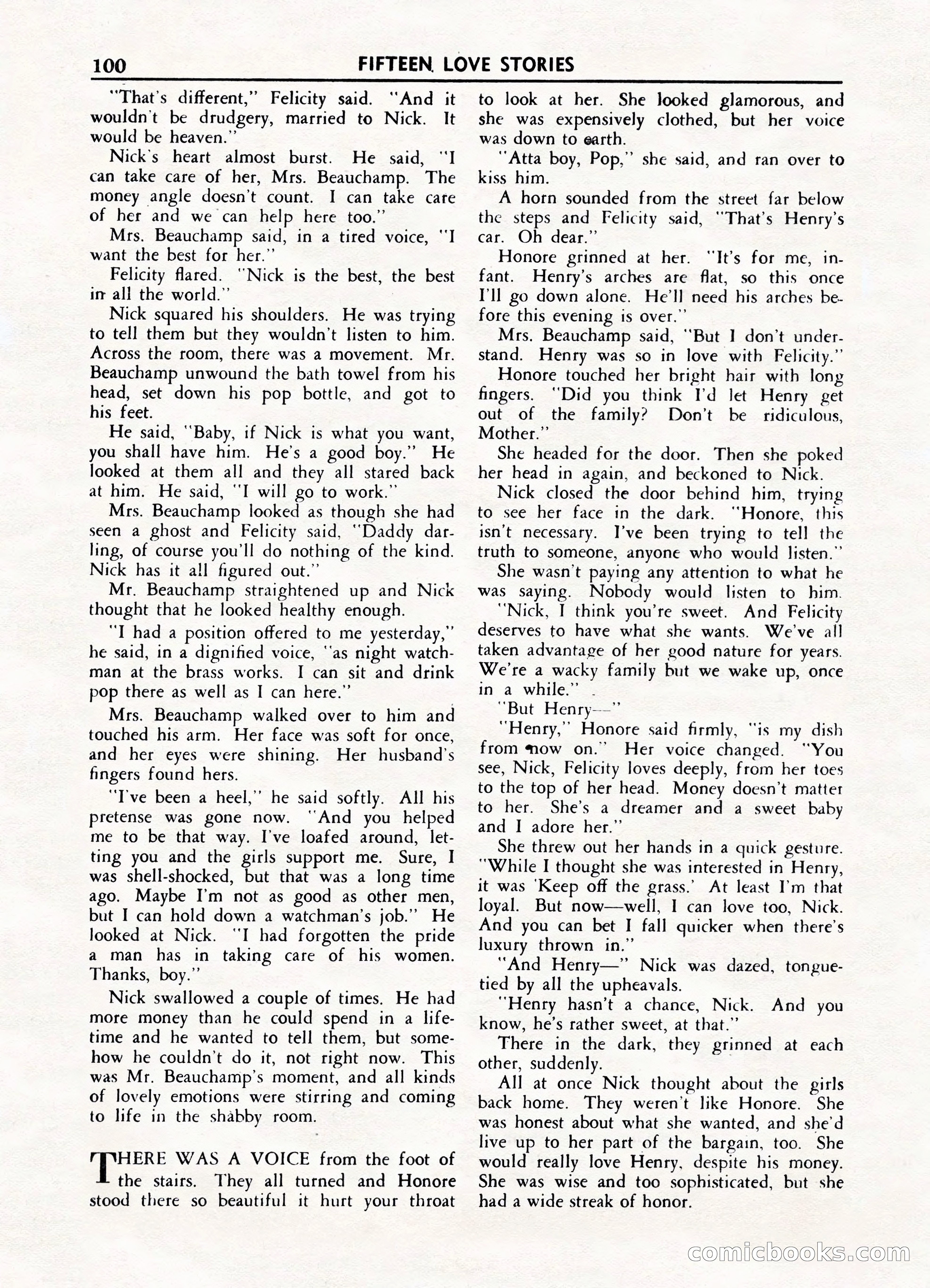 Fifteen Love Stories, March 1954 — page 100 of 116