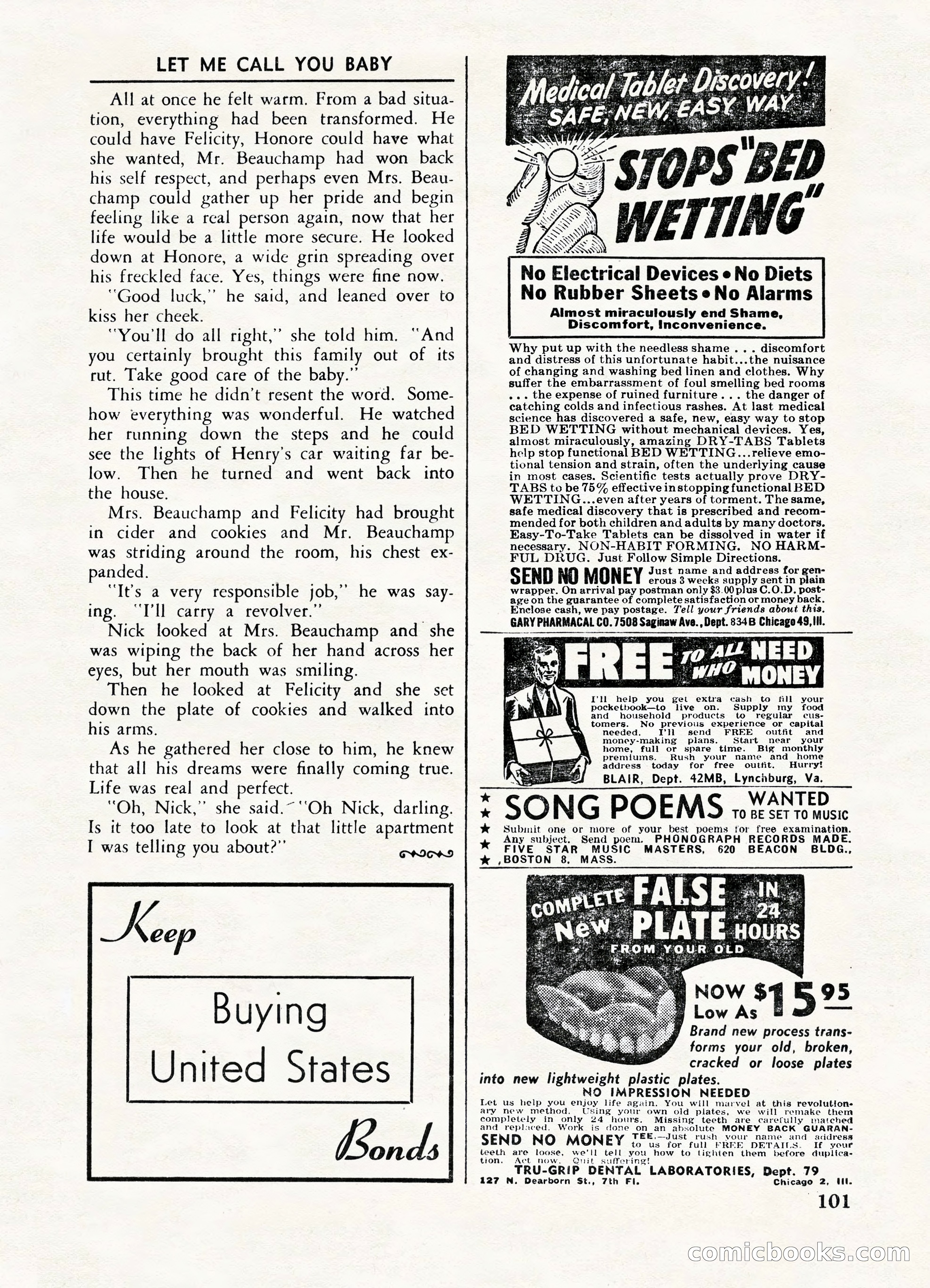 Fifteen Love Stories, March 1954 — page 101 of 116