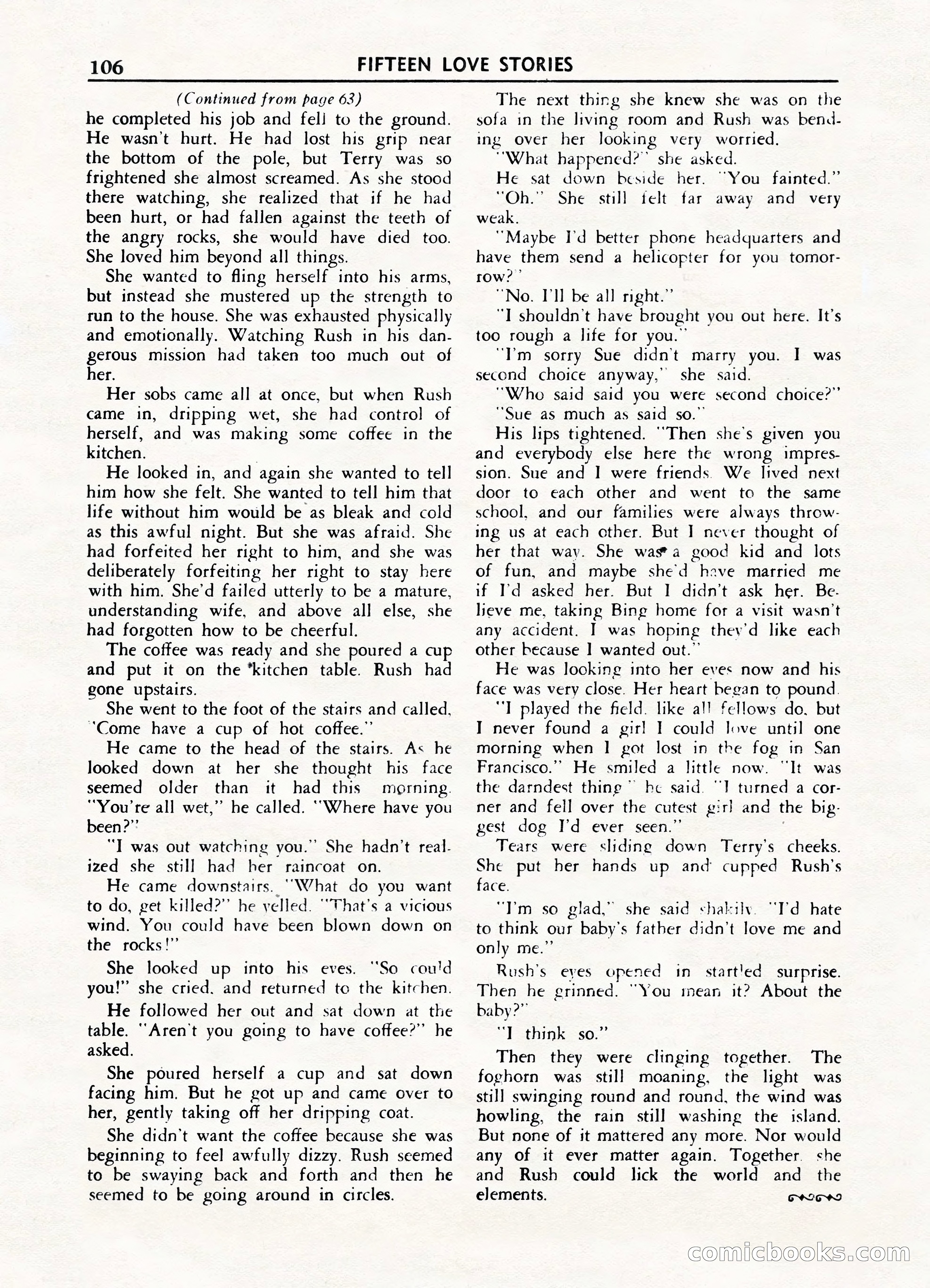 Fifteen Love Stories, March 1954 — page 106 of 116