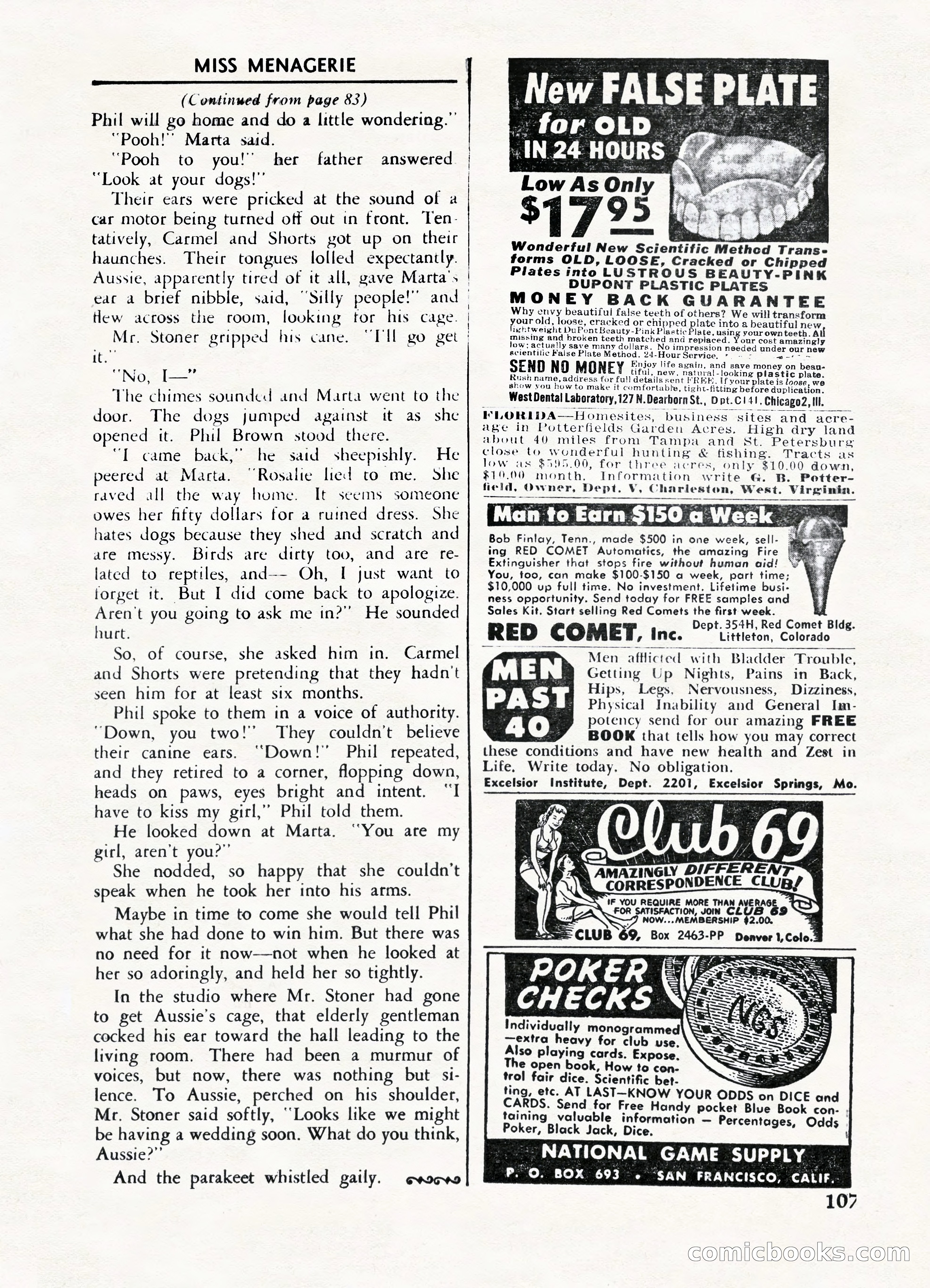 Fifteen Love Stories, March 1954 — page 107 of 116