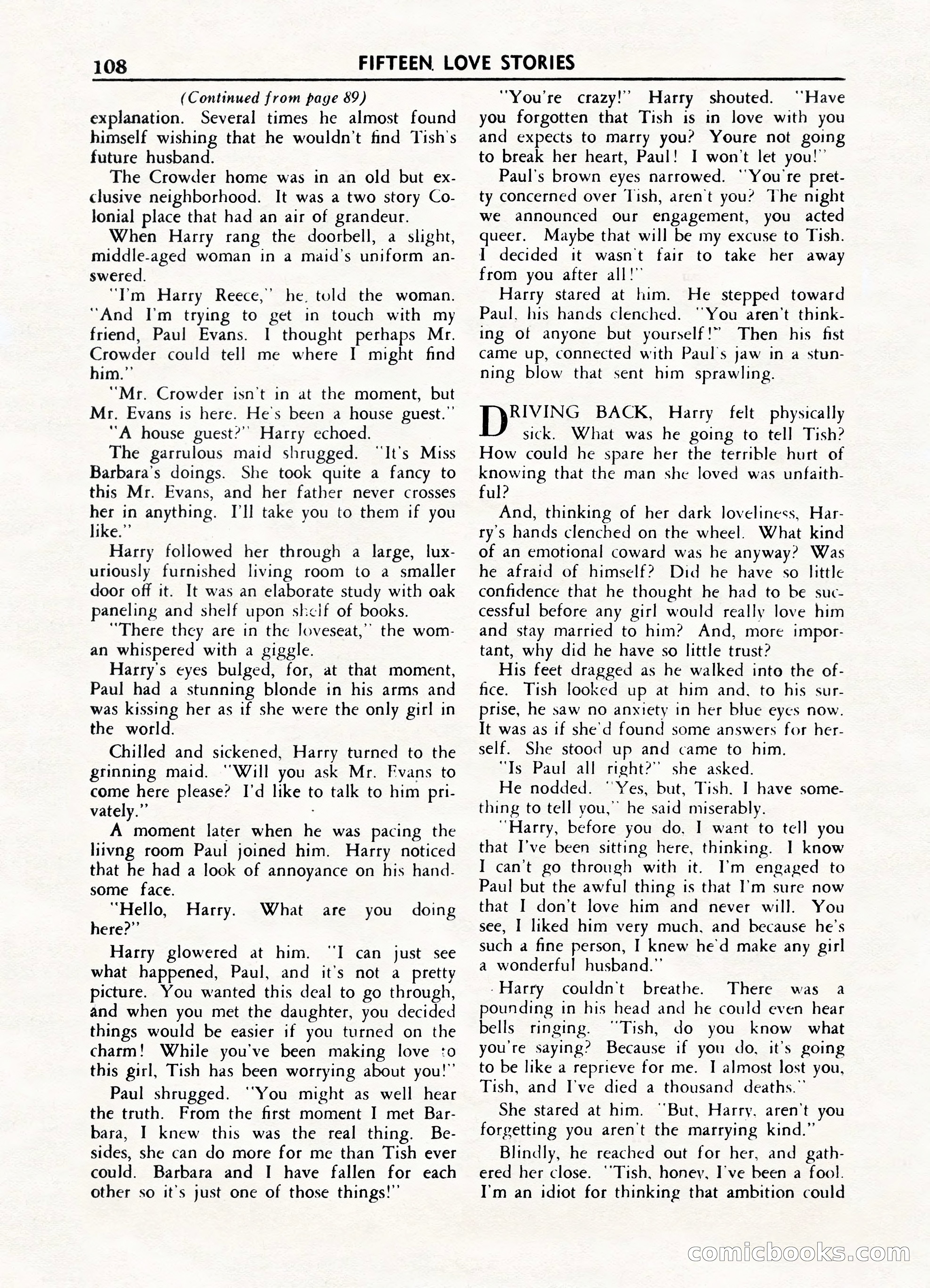 Fifteen Love Stories, March 1954 — page 108 of 116