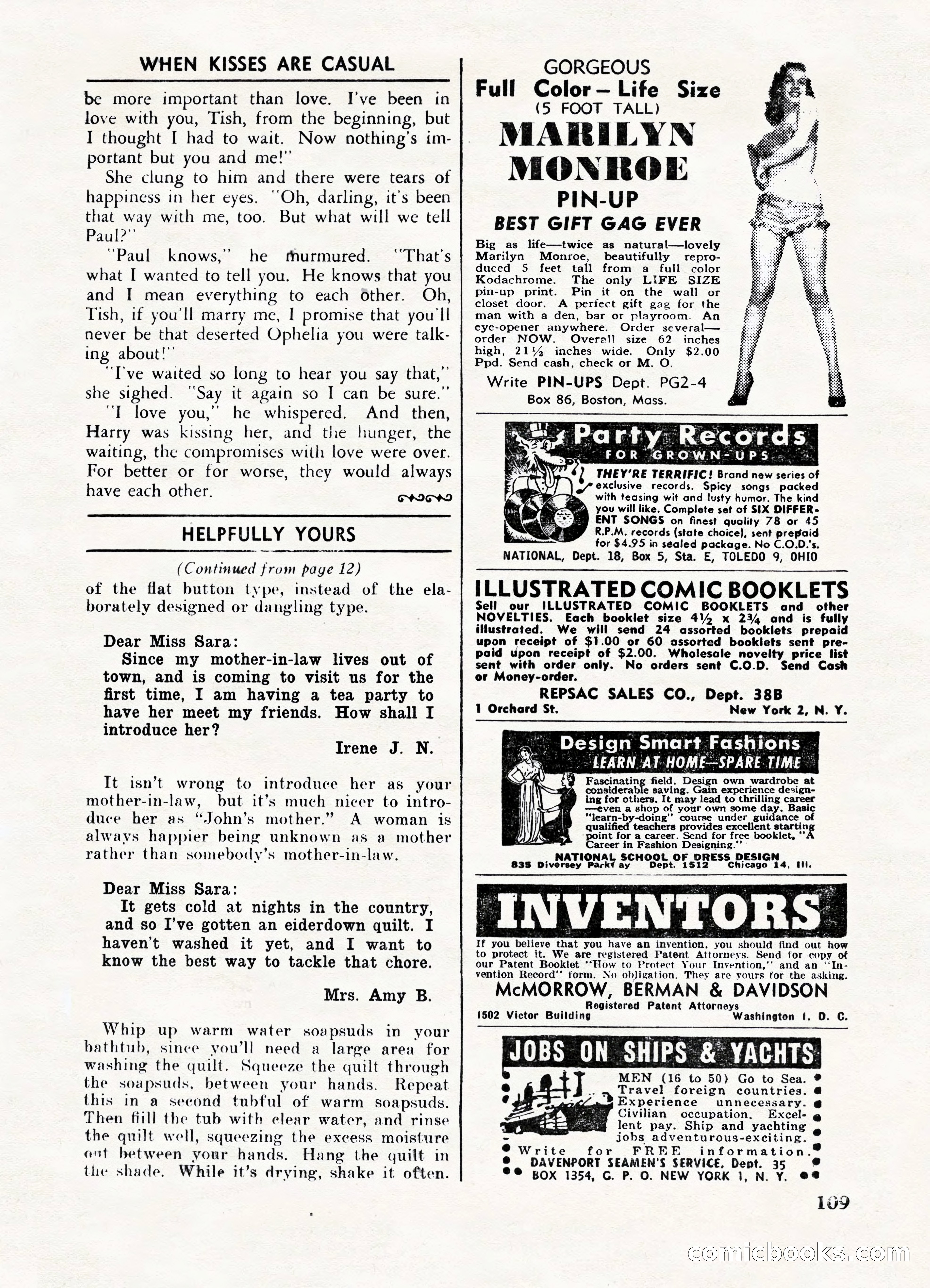 Fifteen Love Stories, March 1954 — page 109 of 116