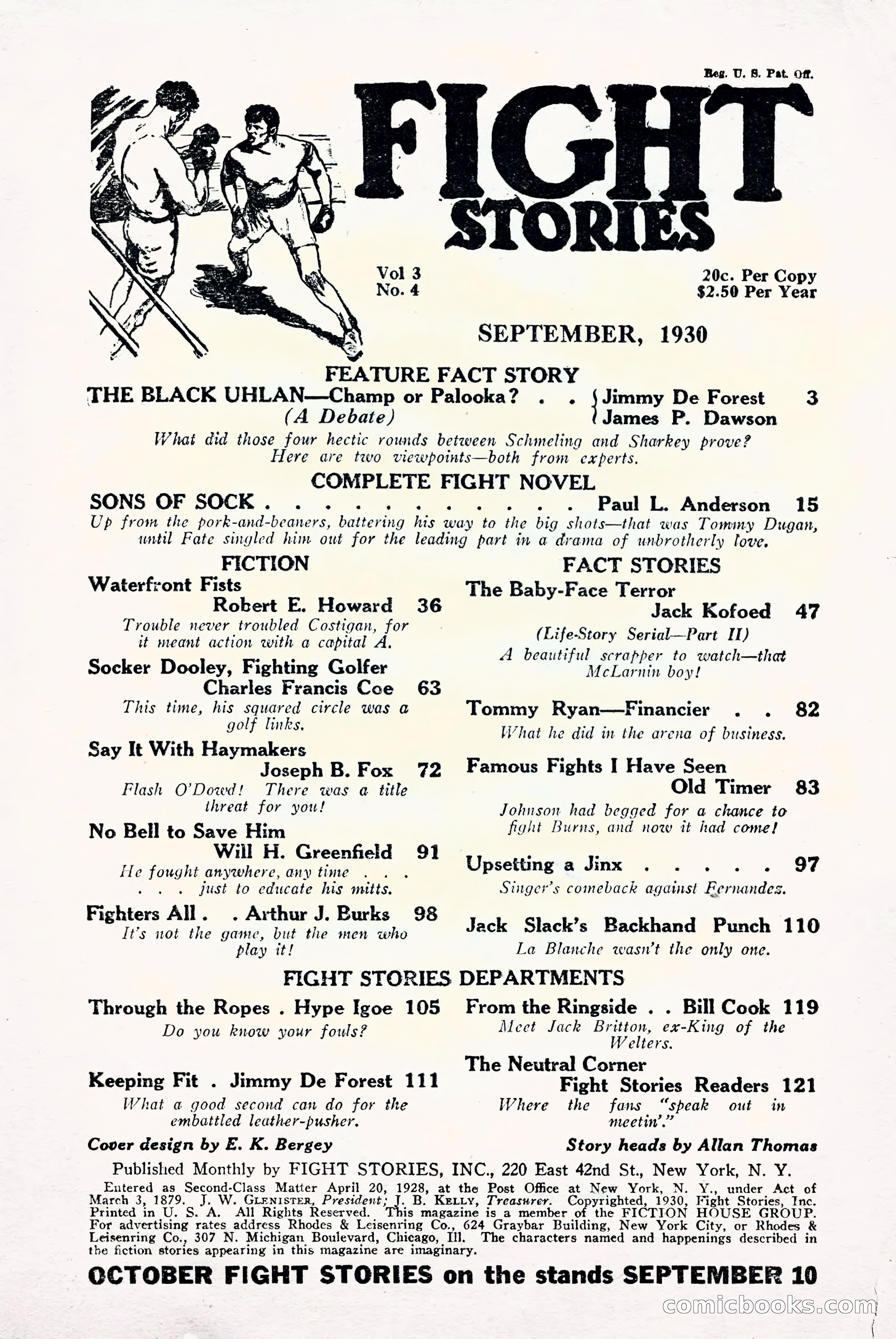 Fight Stories, September 1930 — page 3 of 133