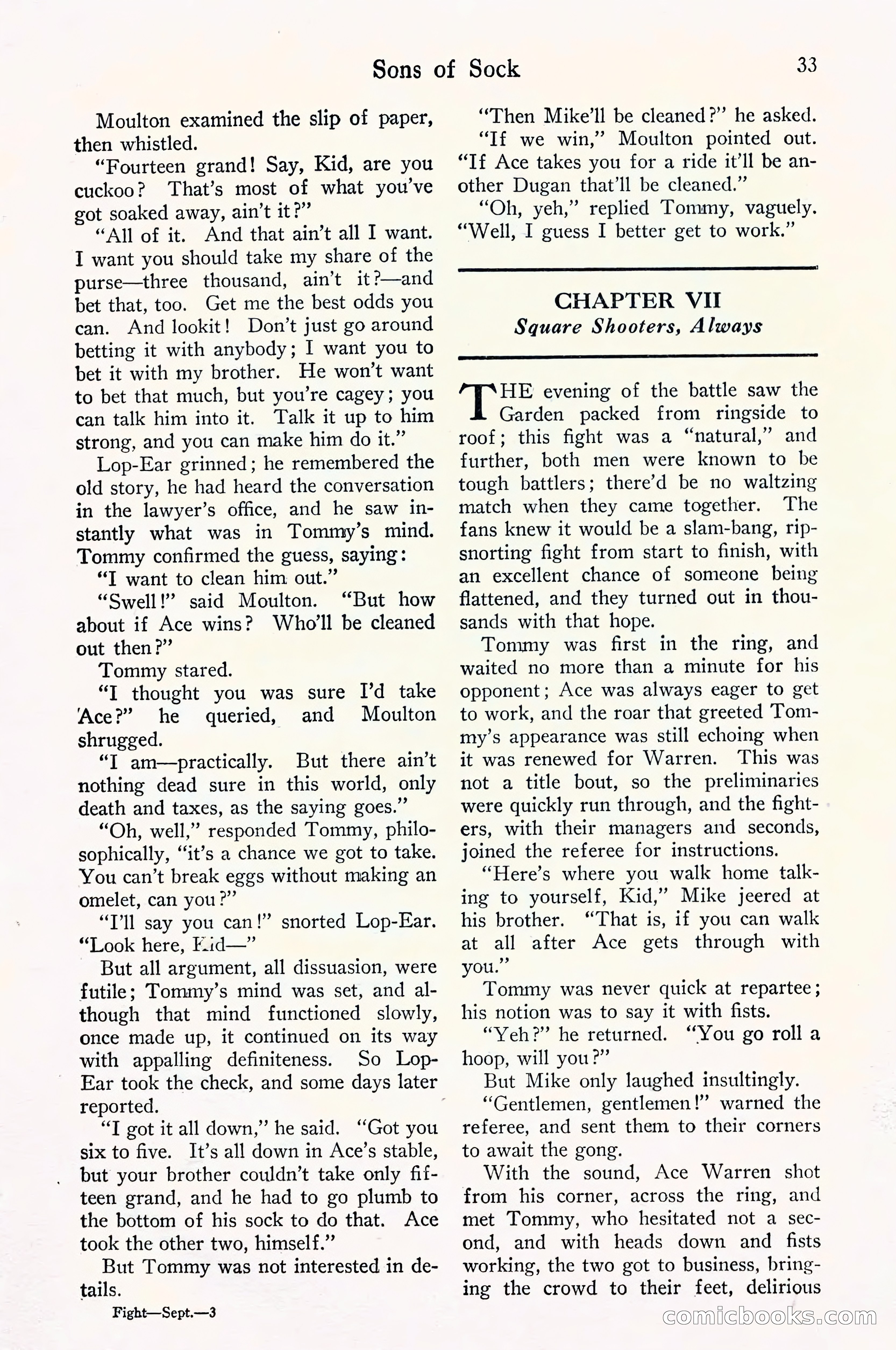 Fight Stories, September 1930 — page 35 of 133