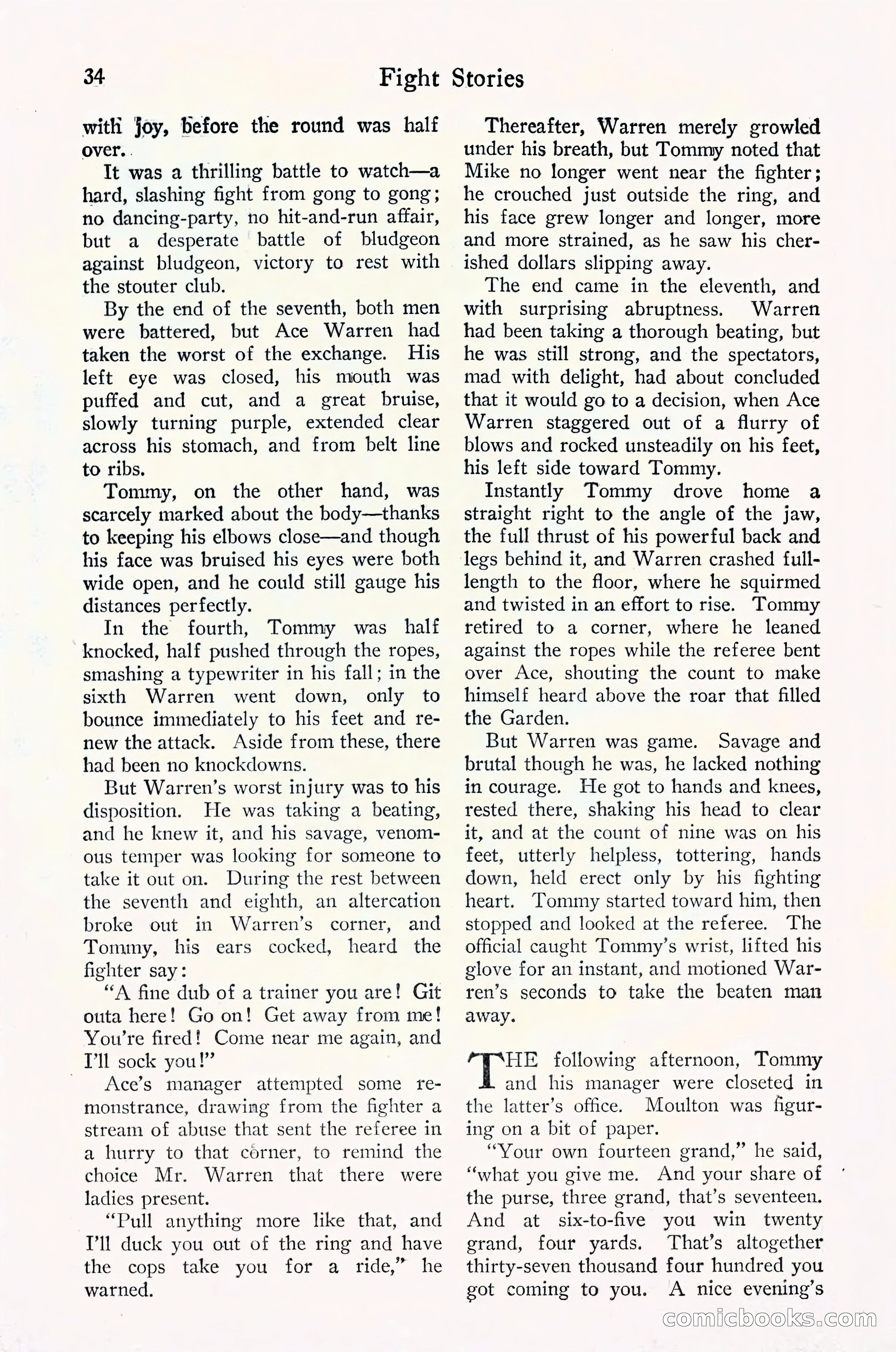 Fight Stories, September 1930 — page 36 of 133