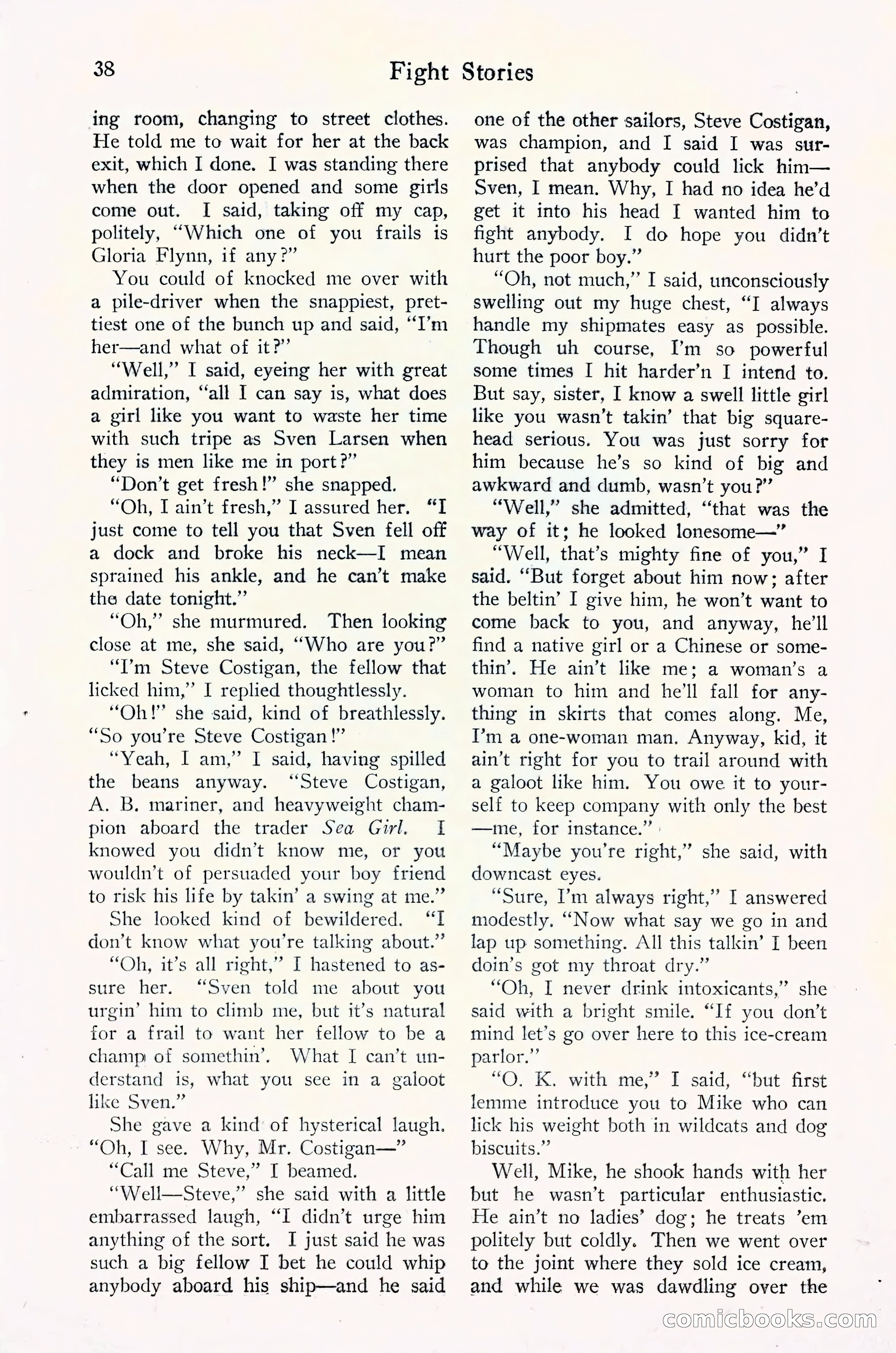 Fight Stories, September 1930 — page 40 of 133