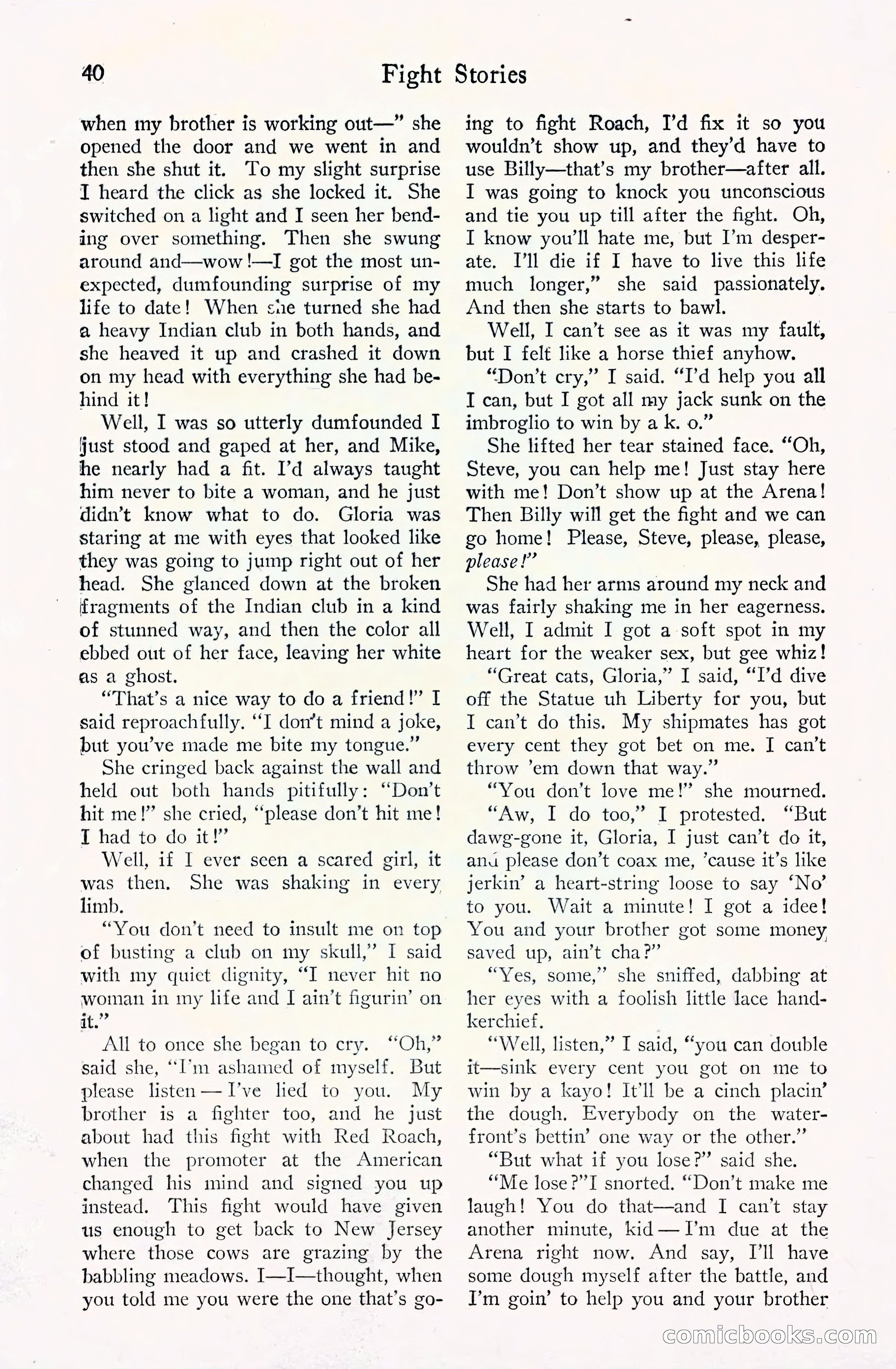 Fight Stories, September 1930 — page 42 of 133