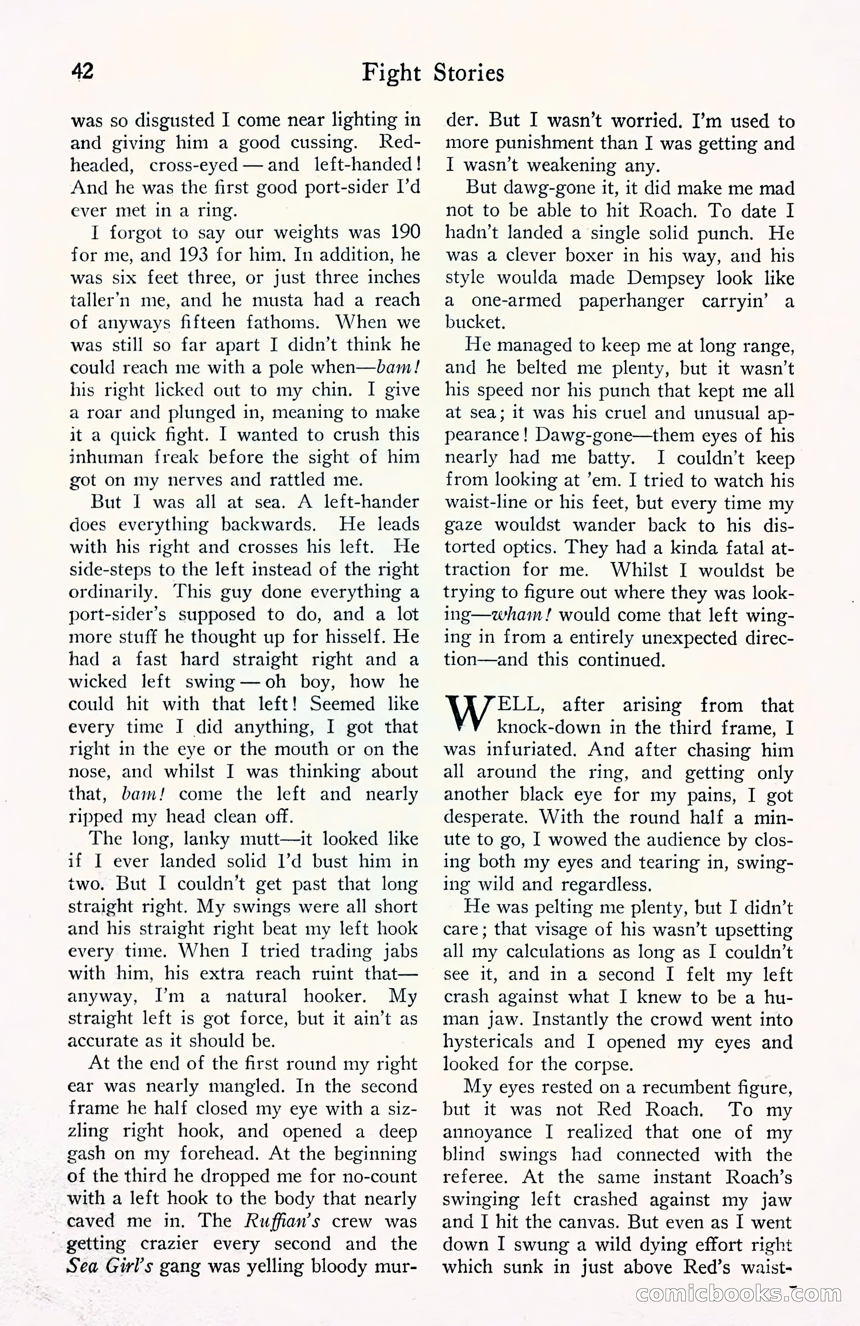 Fight Stories, September 1930 — page 44 of 133