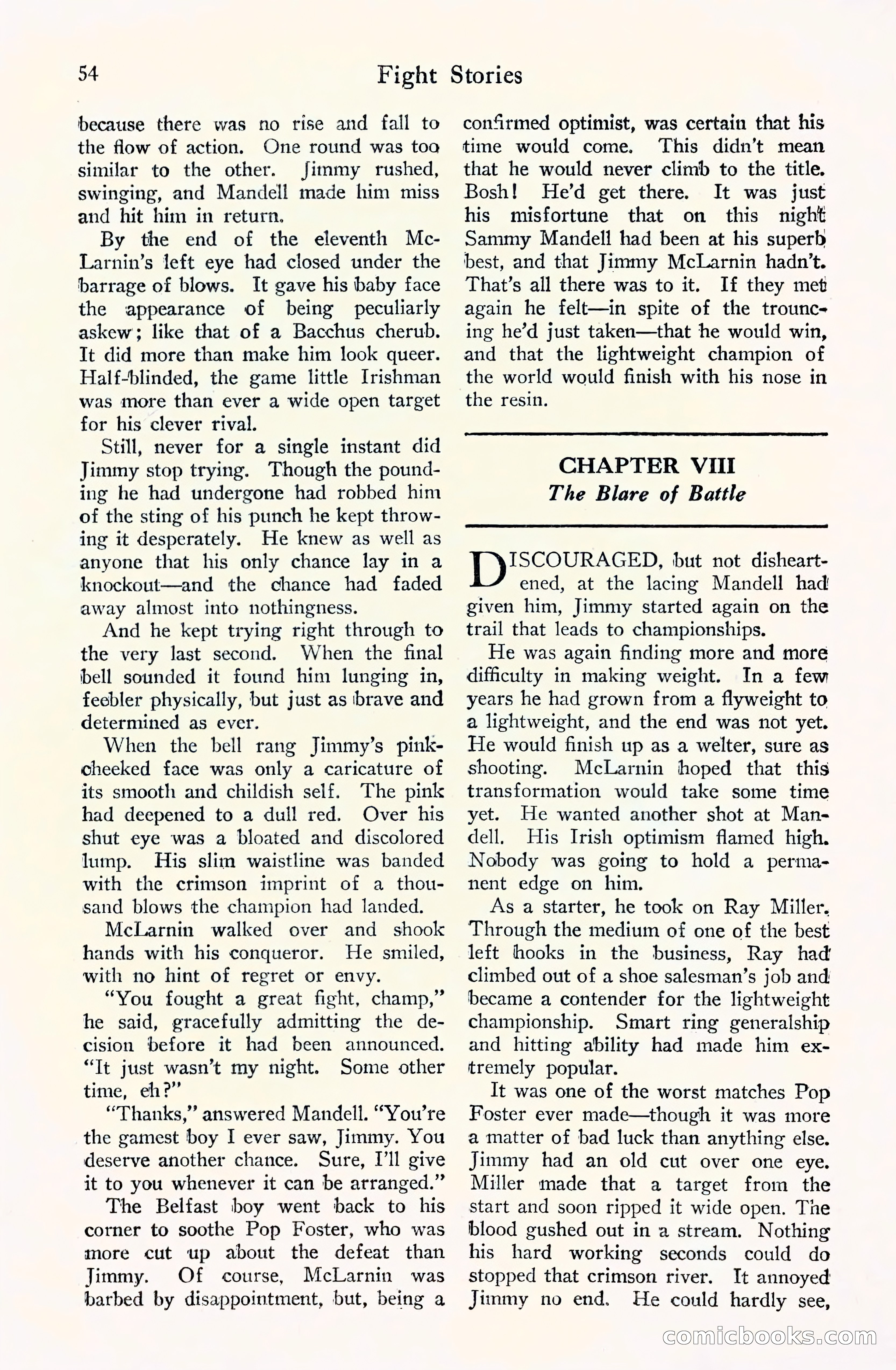 Fight Stories, September 1930 — page 56 of 133