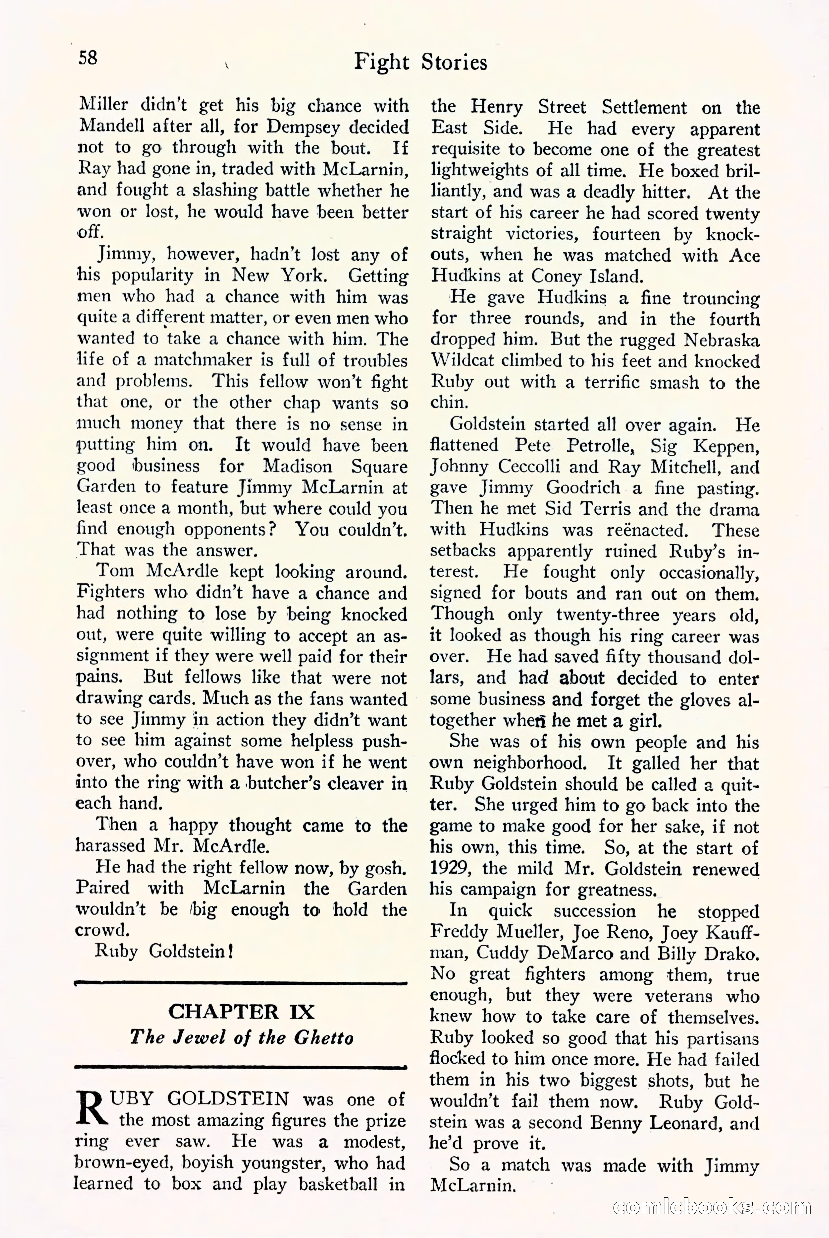 Fight Stories, September 1930 — page 60 of 133