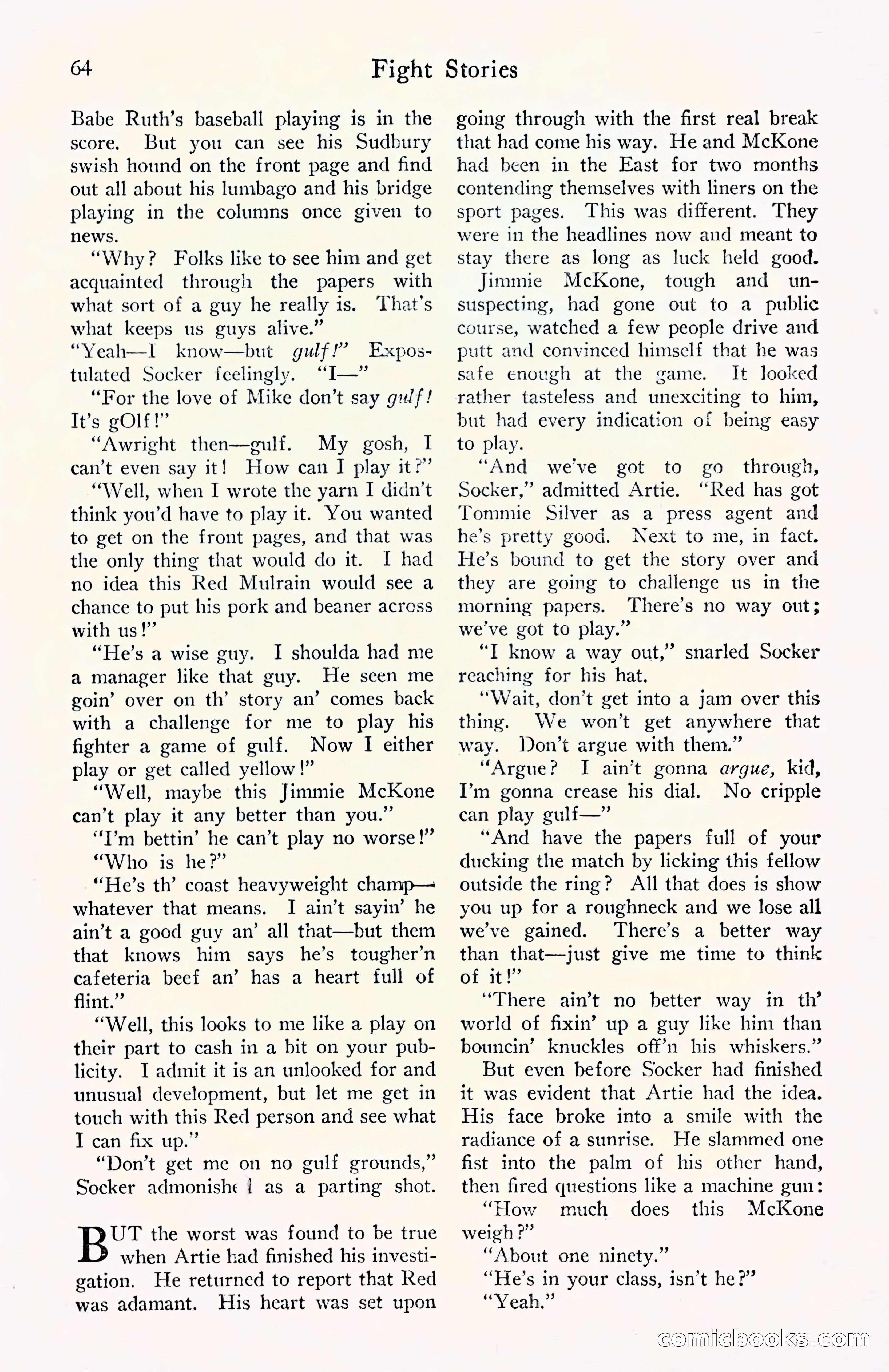 Fight Stories, September 1930 — page 66 of 133