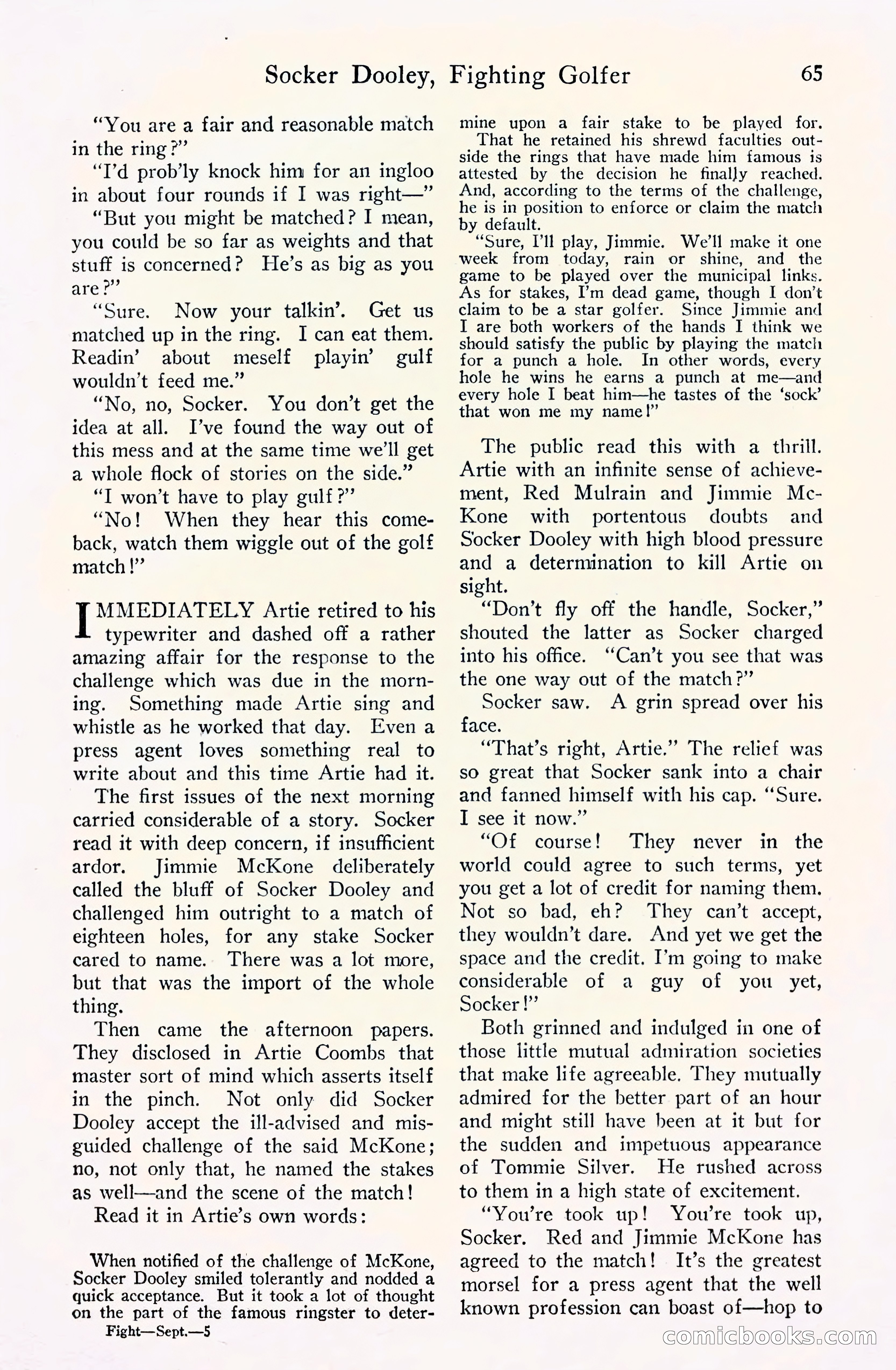 Fight Stories, September 1930 — page 67 of 133